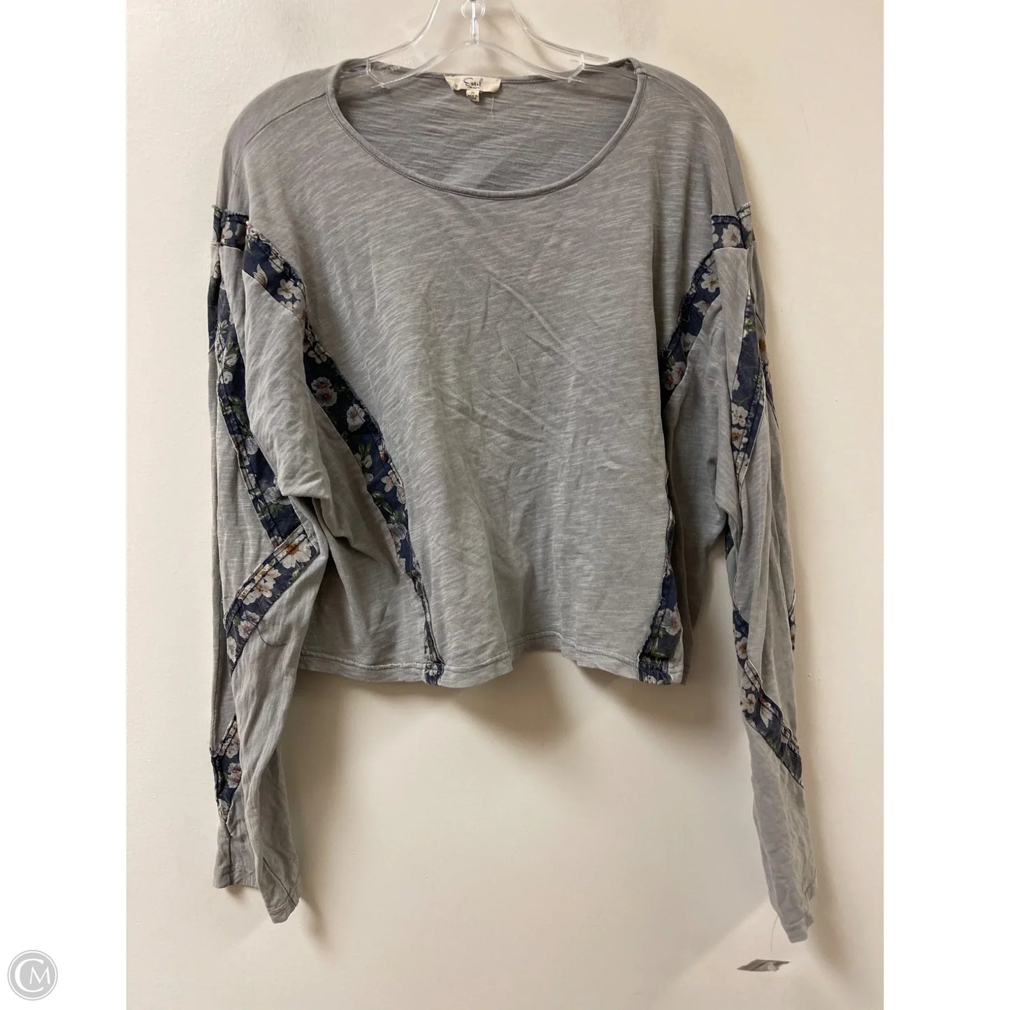 Top Long Sleeve By Easel In Grey, Size: M