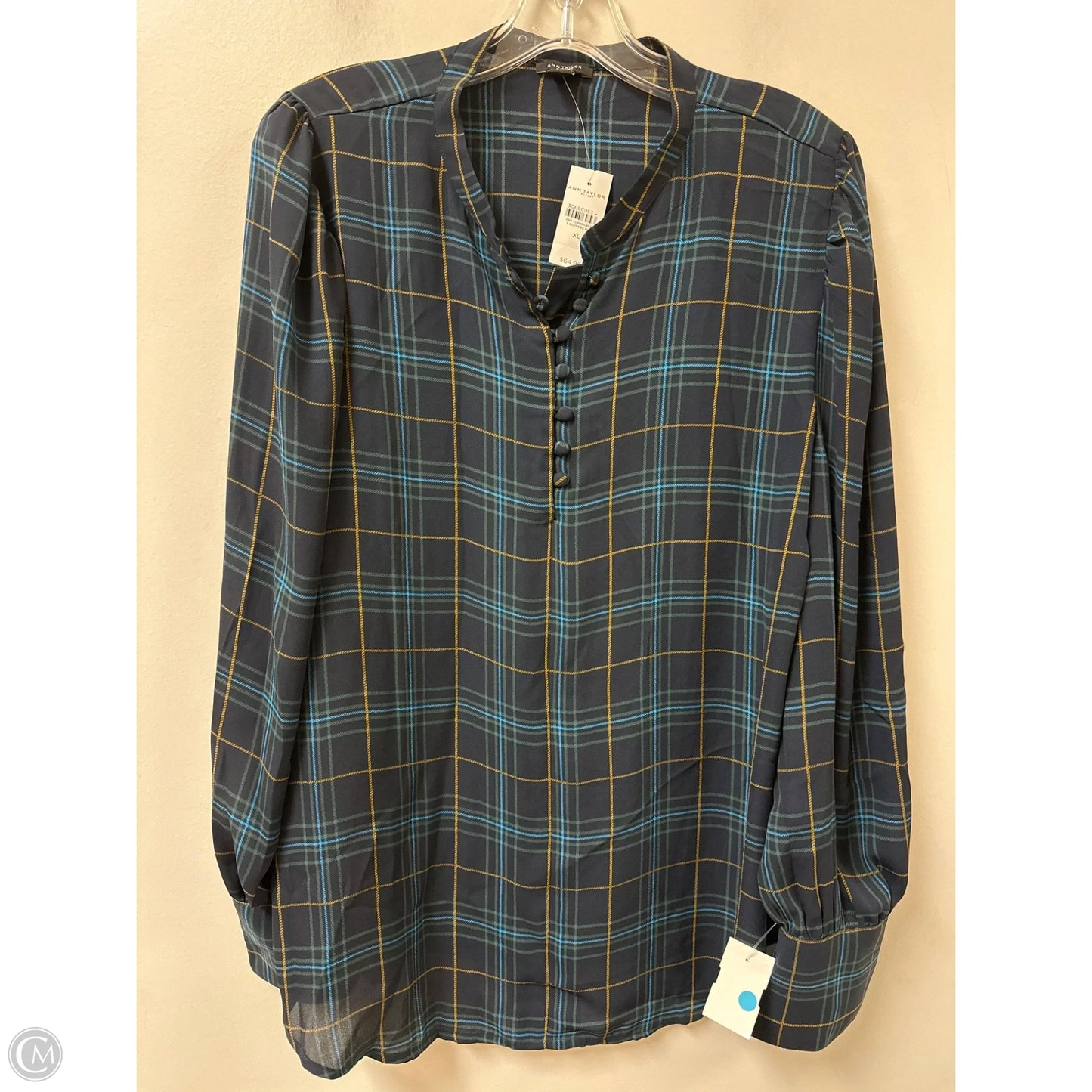 Top Long Sleeve By Ann Taylor In Navy, Size: Xl
