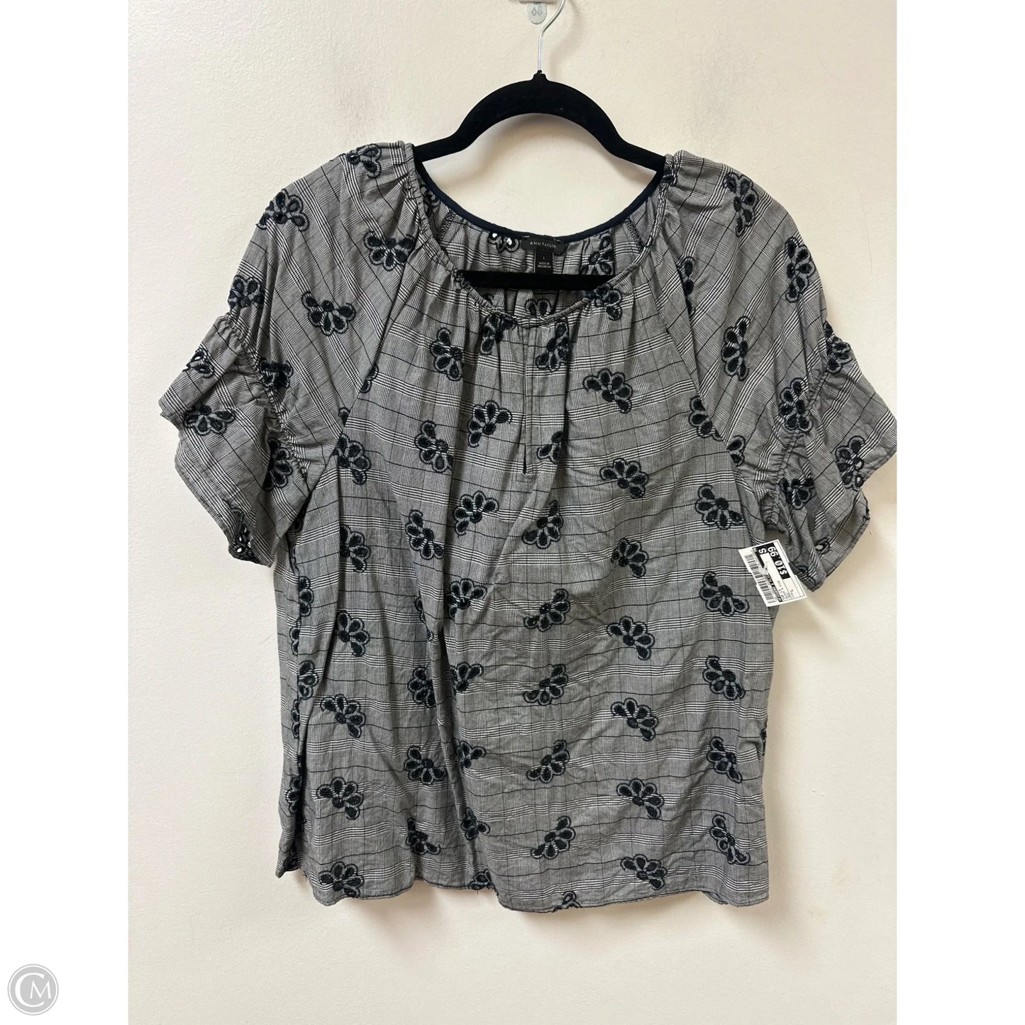 Top Long Sleeve By Figuero & Flower In Black & Pink, Size: L