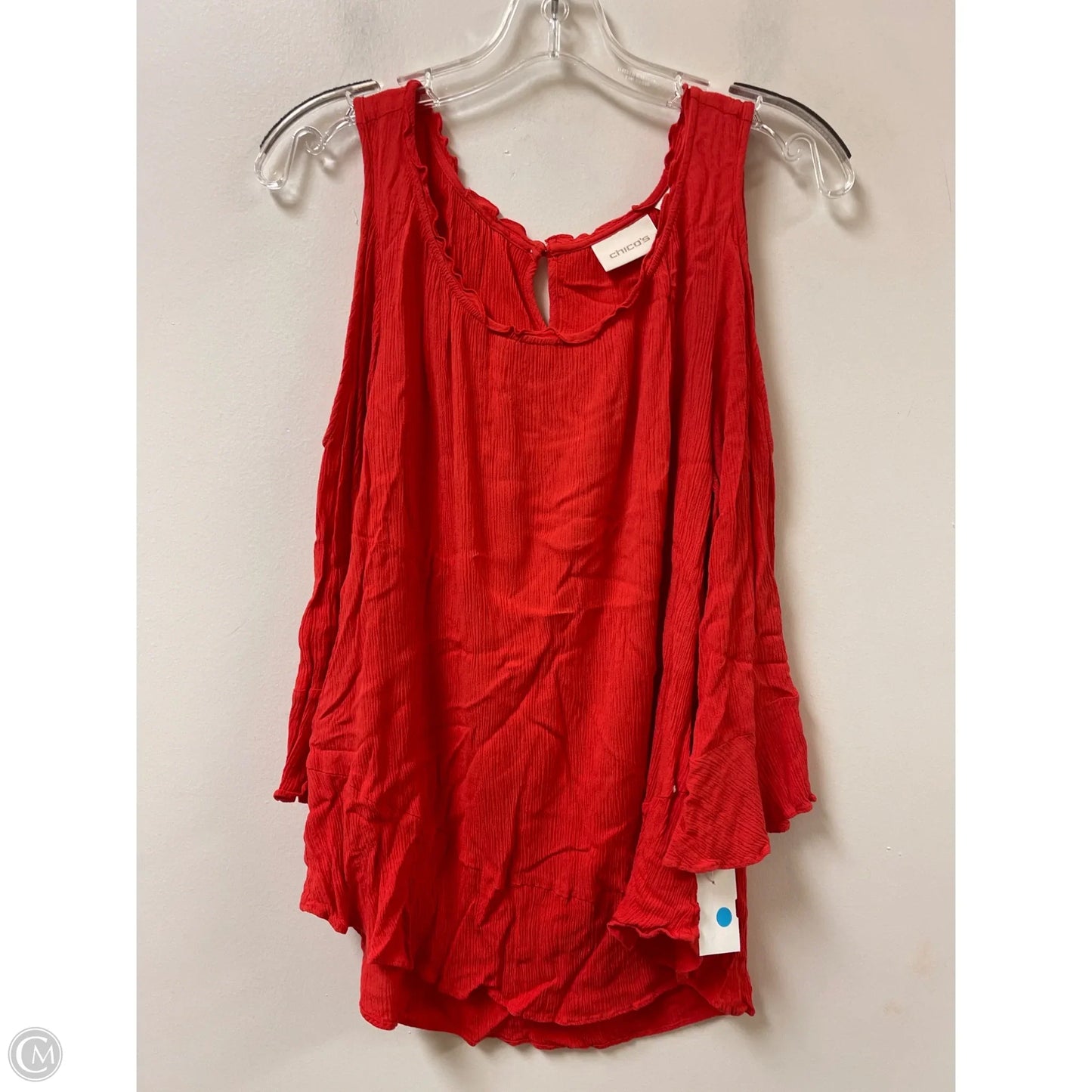 Top Long Sleeve By Chicos In Red, Size: Lp