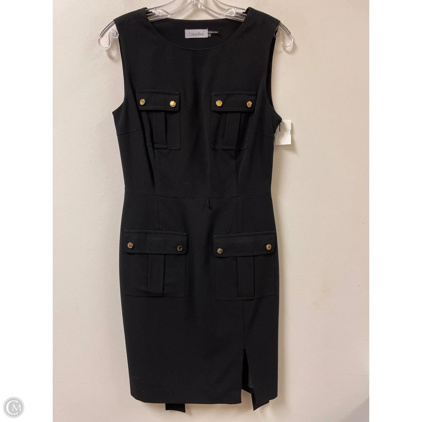 Dress Casual Midi By Calvin Klein In Black, Size: S