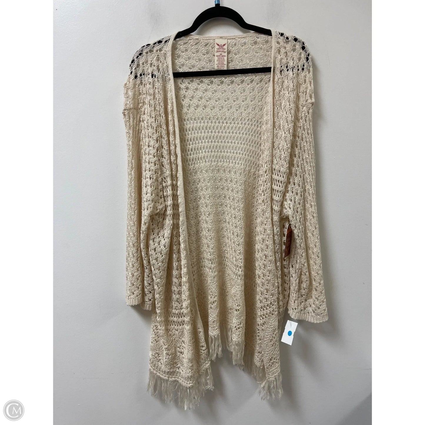 Sweater Cardigan By Faded Glory In Cream, Size: 4x