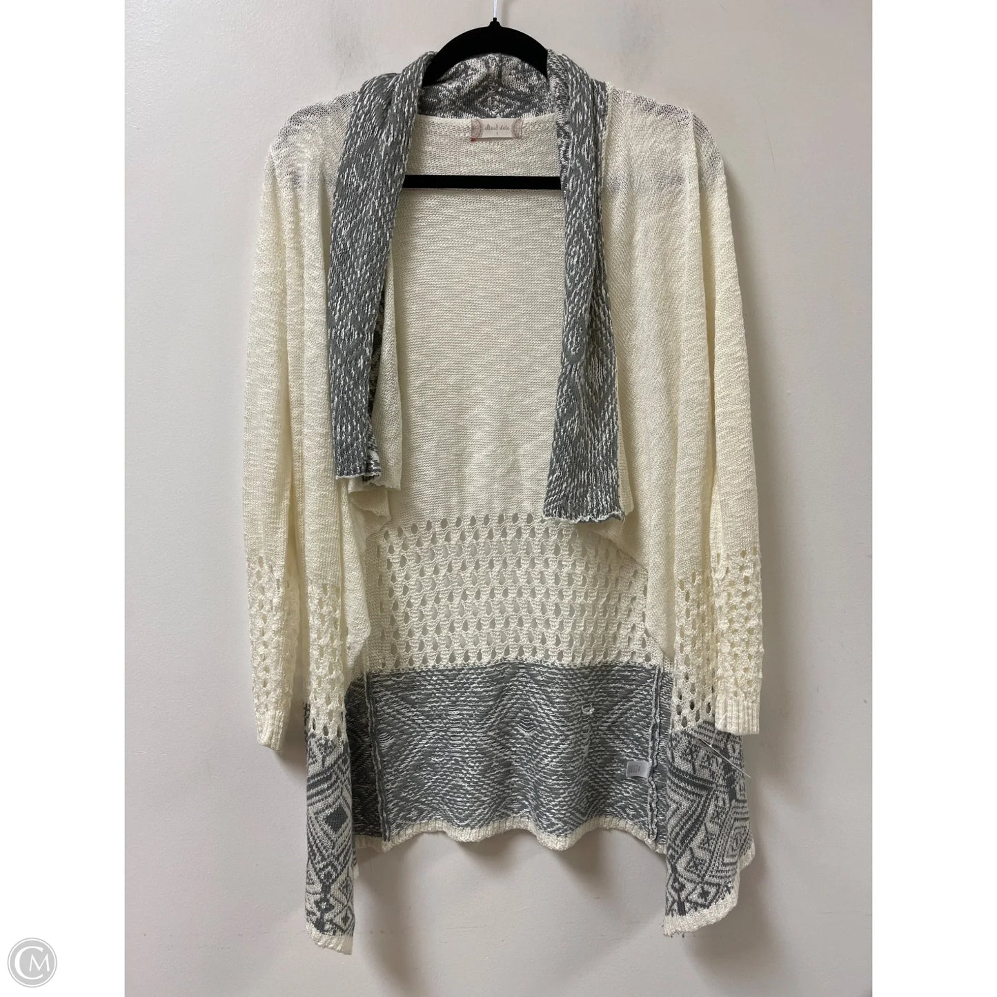 Sweater Cardigan By Altard State In Cream & Grey, Size: S