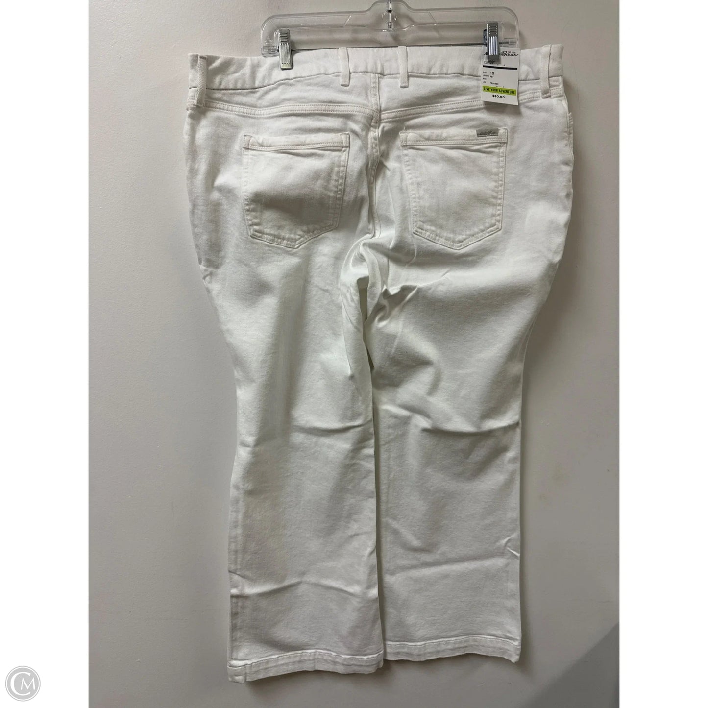 Jeans Straight By Eddie Bauer In White Denim, Size: 18