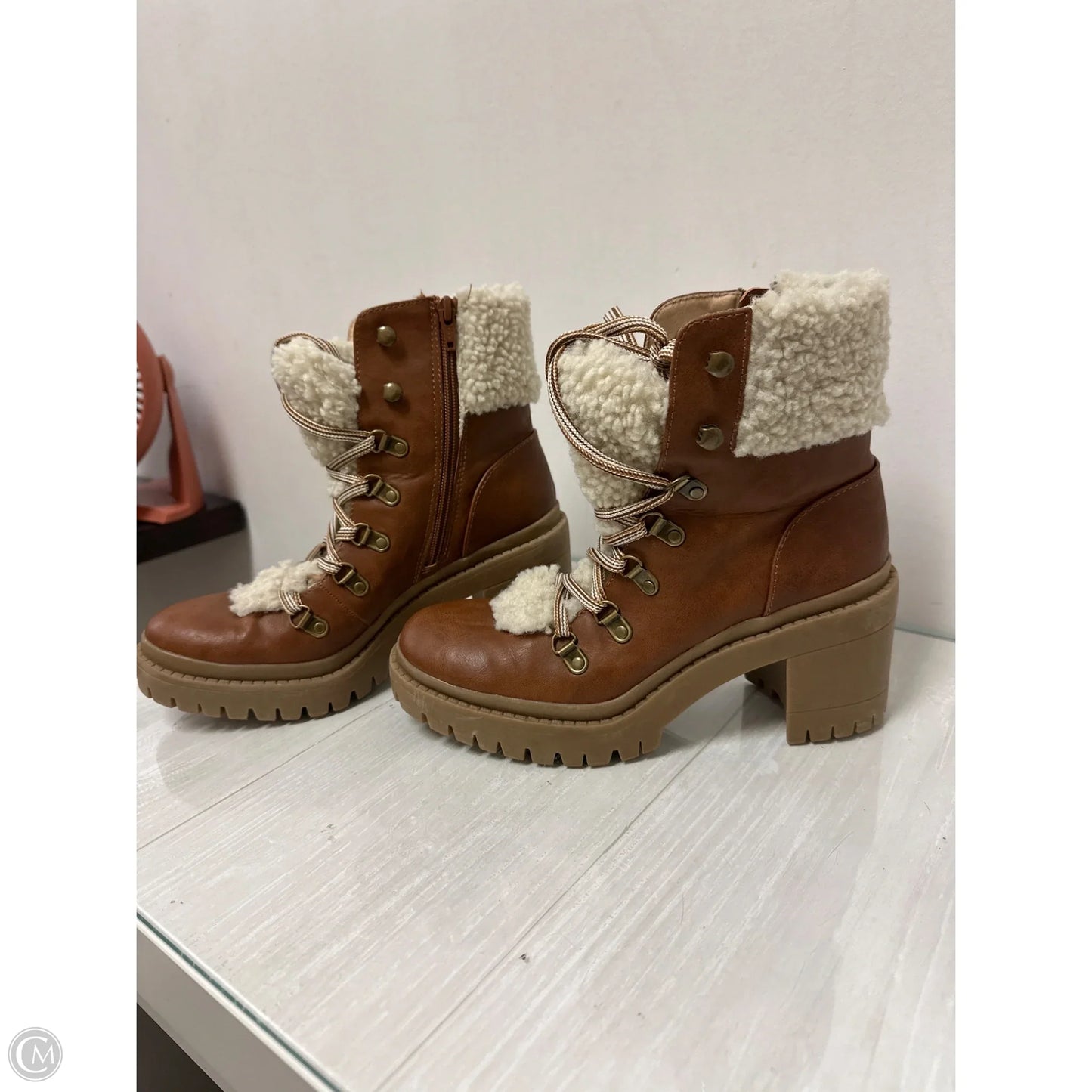 Boots Ankle Heels By Universal Thread In Brown, Size: 8