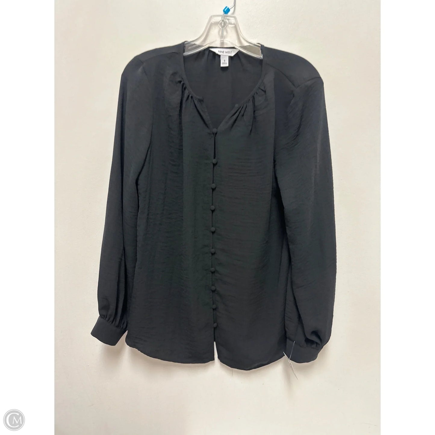 Blouse Long Sleeve By Nine West In Black, Size: S