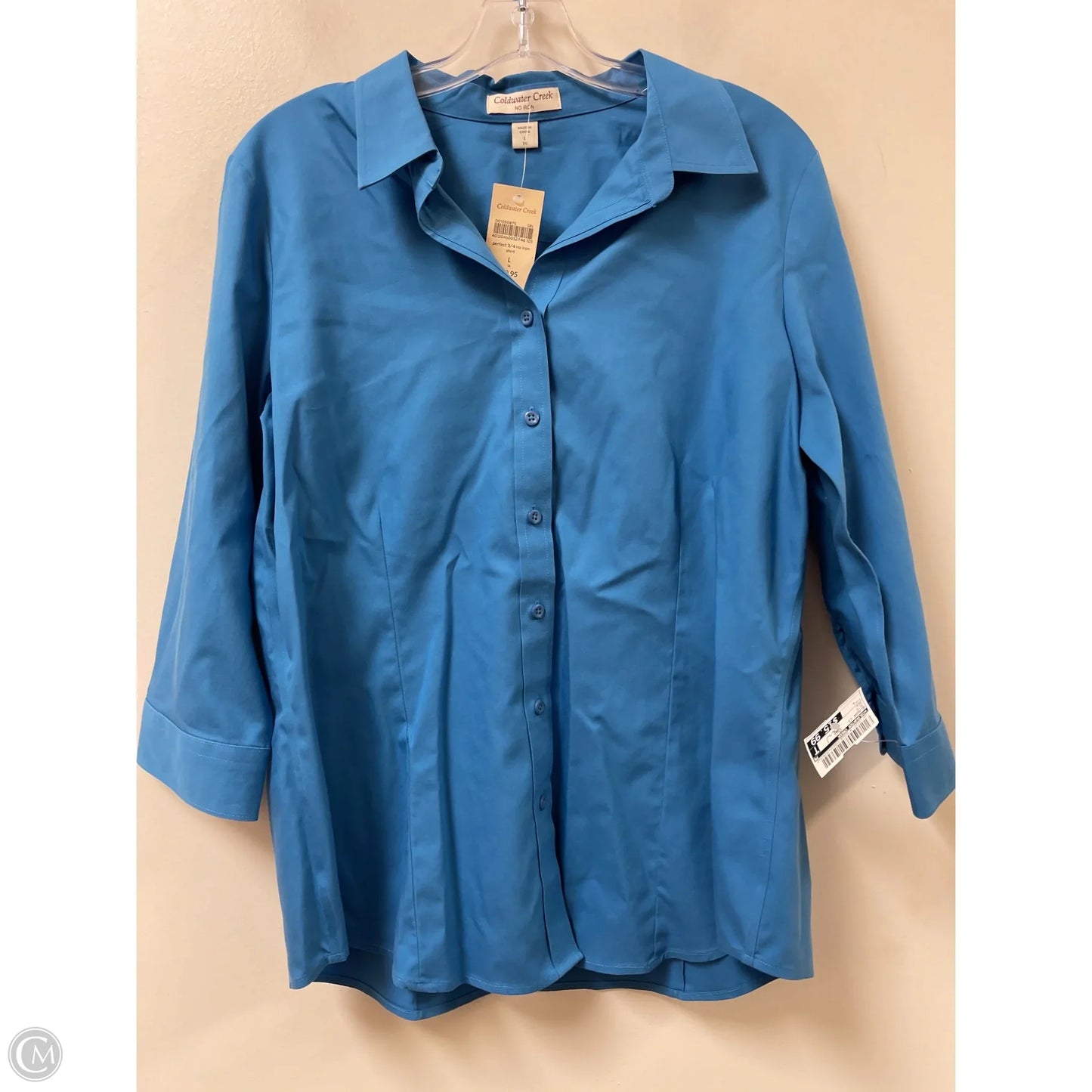Blouse Long Sleeve By Coldwater Creek In Blue, Size: L