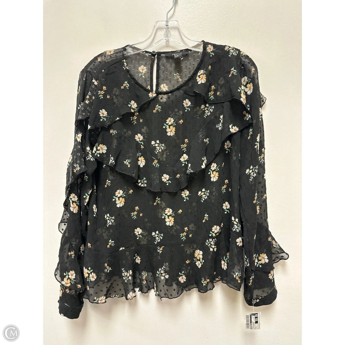 Top Long Sleeve By Forever 21 In Floral Print, Size: L