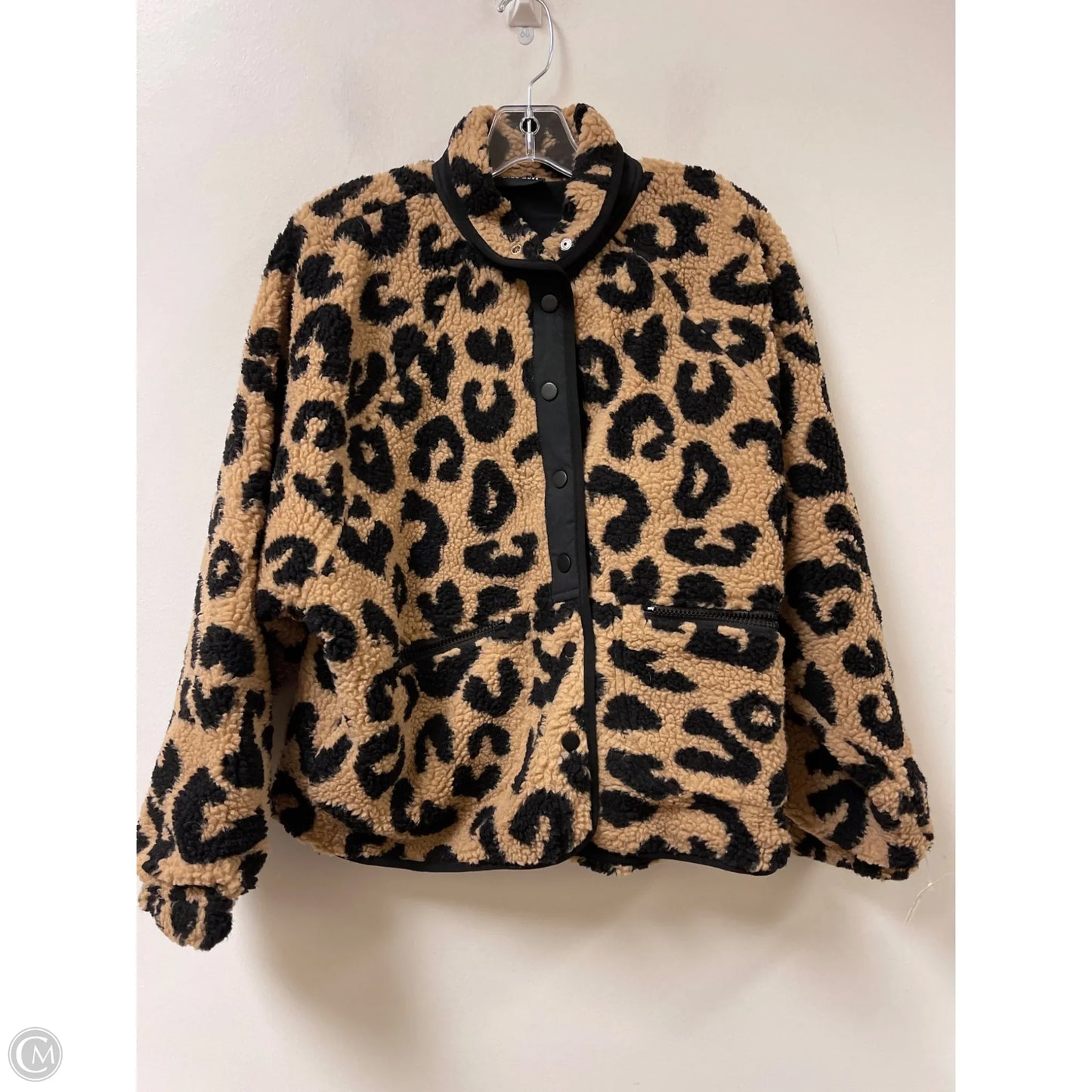 Jacket Faux Fur & Sherpa By Clothes Mentor In Animal Print, Size: M