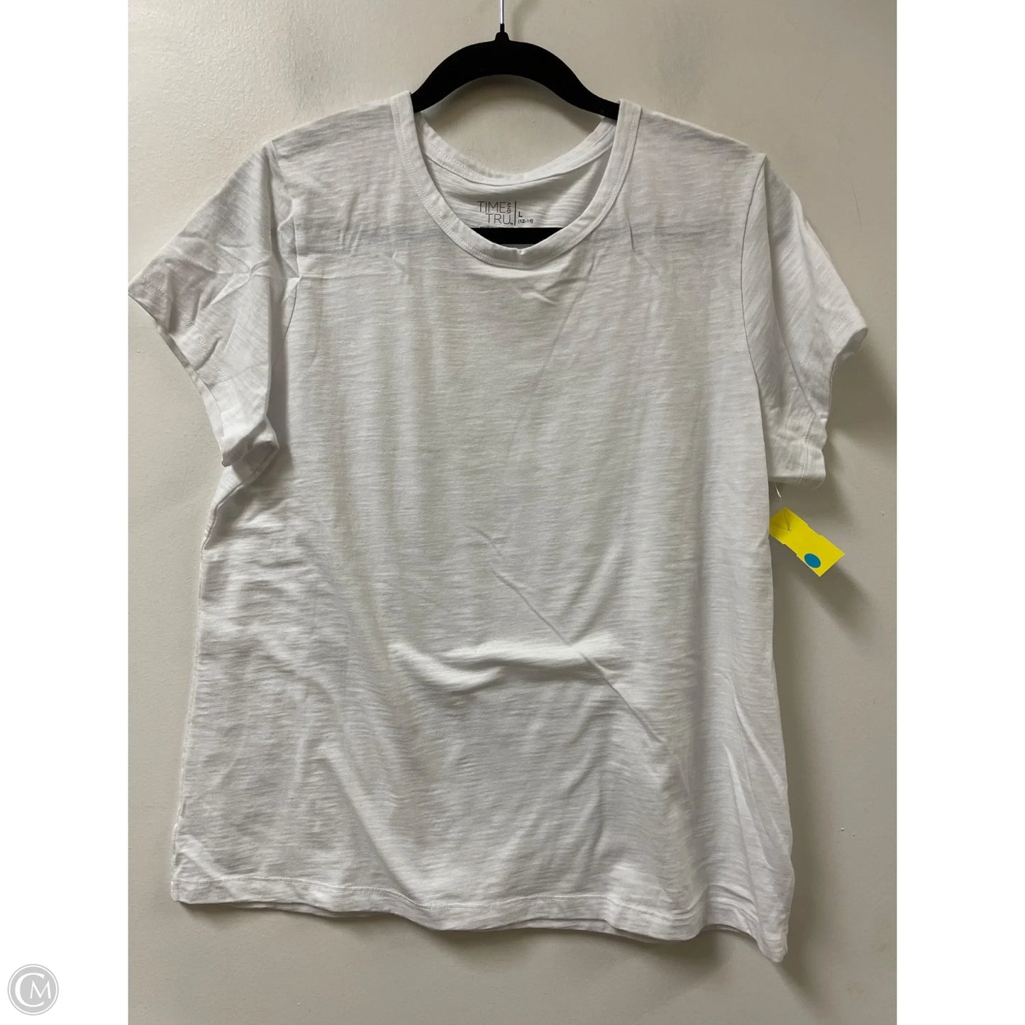 Top Short Sleeve By Time And Tru In White, Size: L