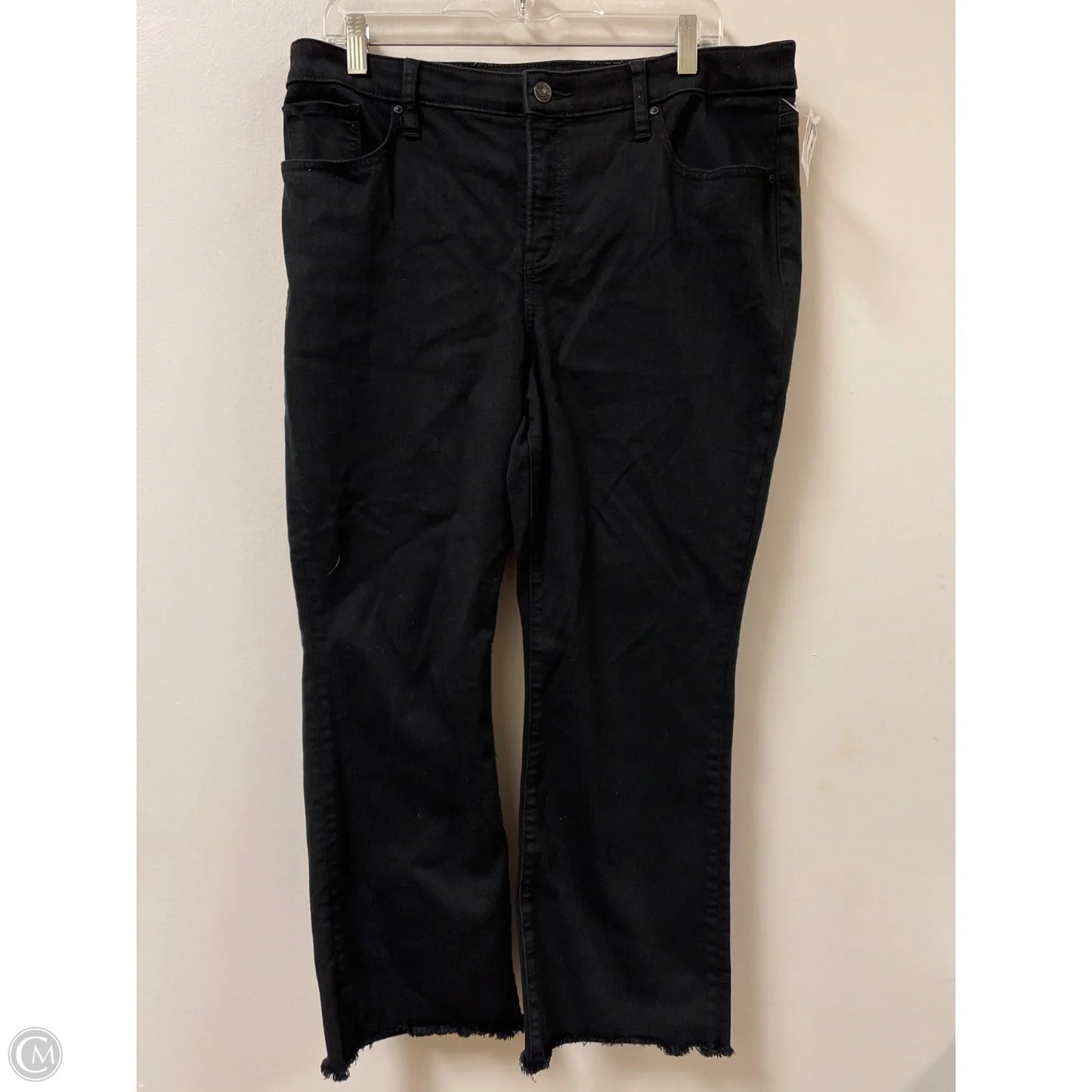Jeans Flared By Chicos In Black Denim, Size: 12