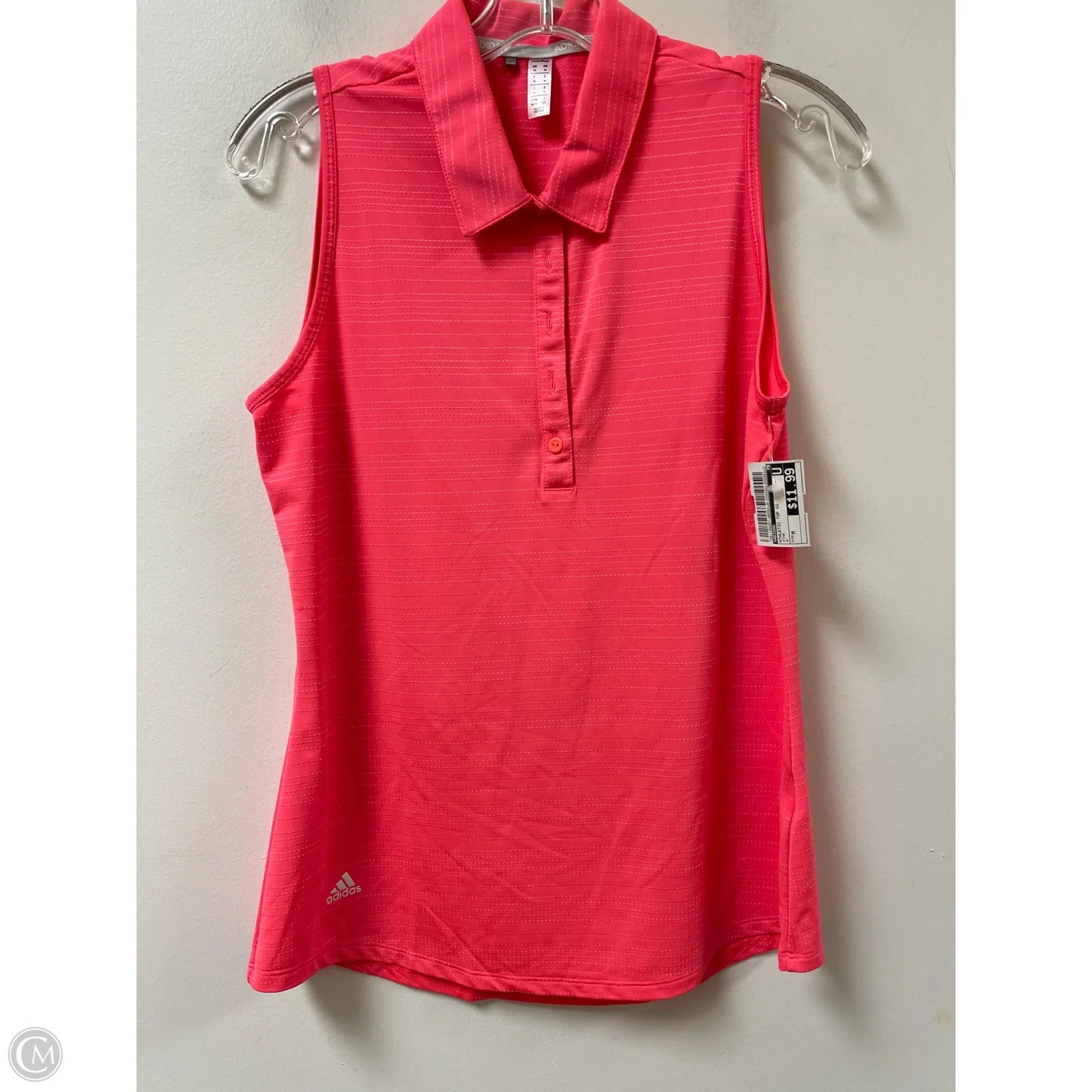 Athletic Top Short Sleeve By Adidas In Pink, Size: M