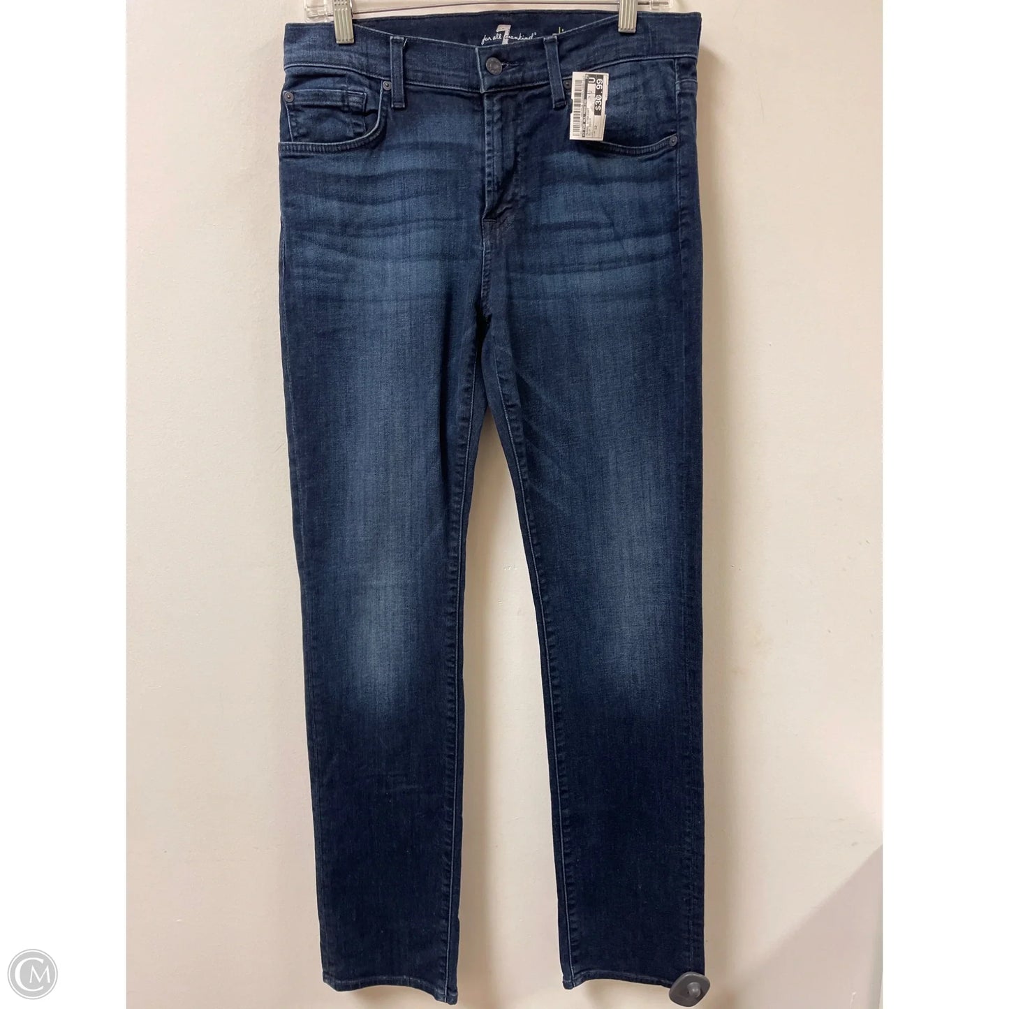 Jeans Straight By 7 For All Mankind In Blue Denim, Size: 12