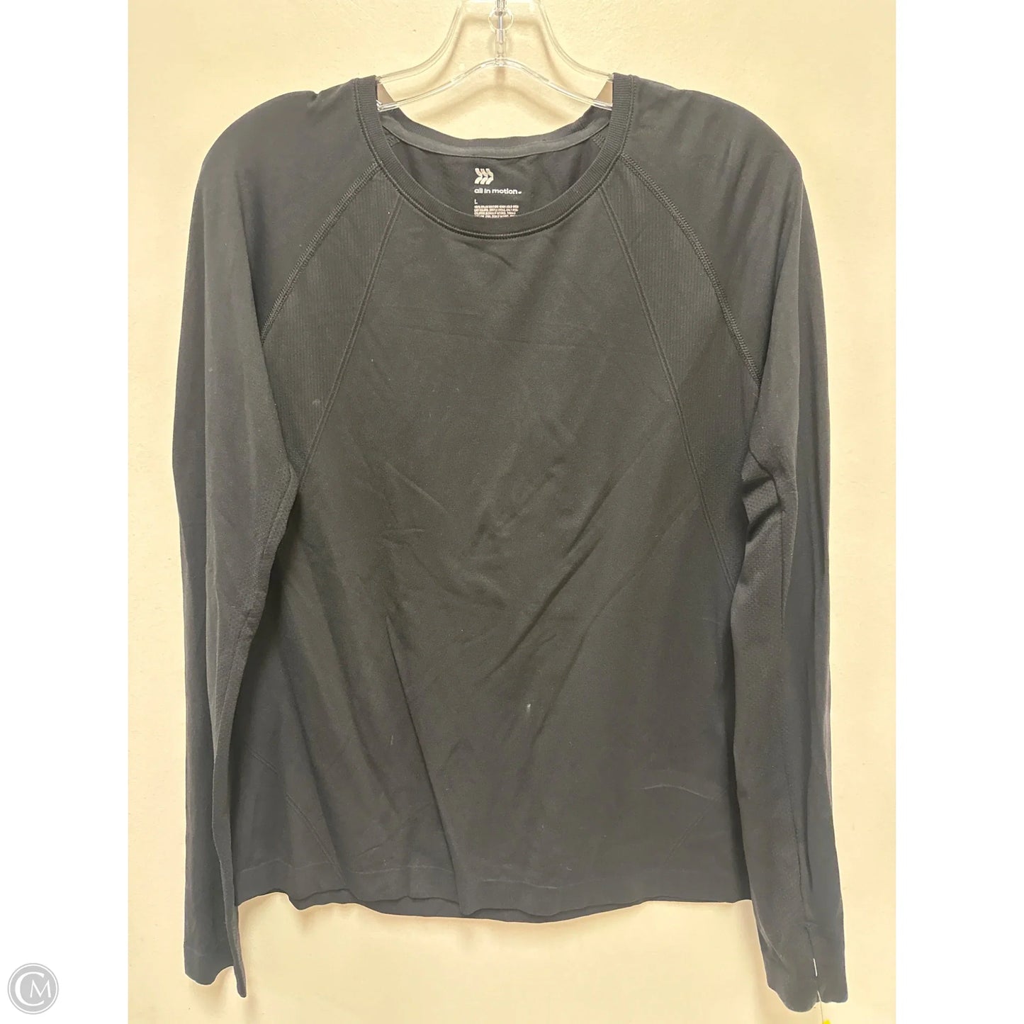 Athletic Top Long Sleeve Collar By All In Motion In Black, Size: L