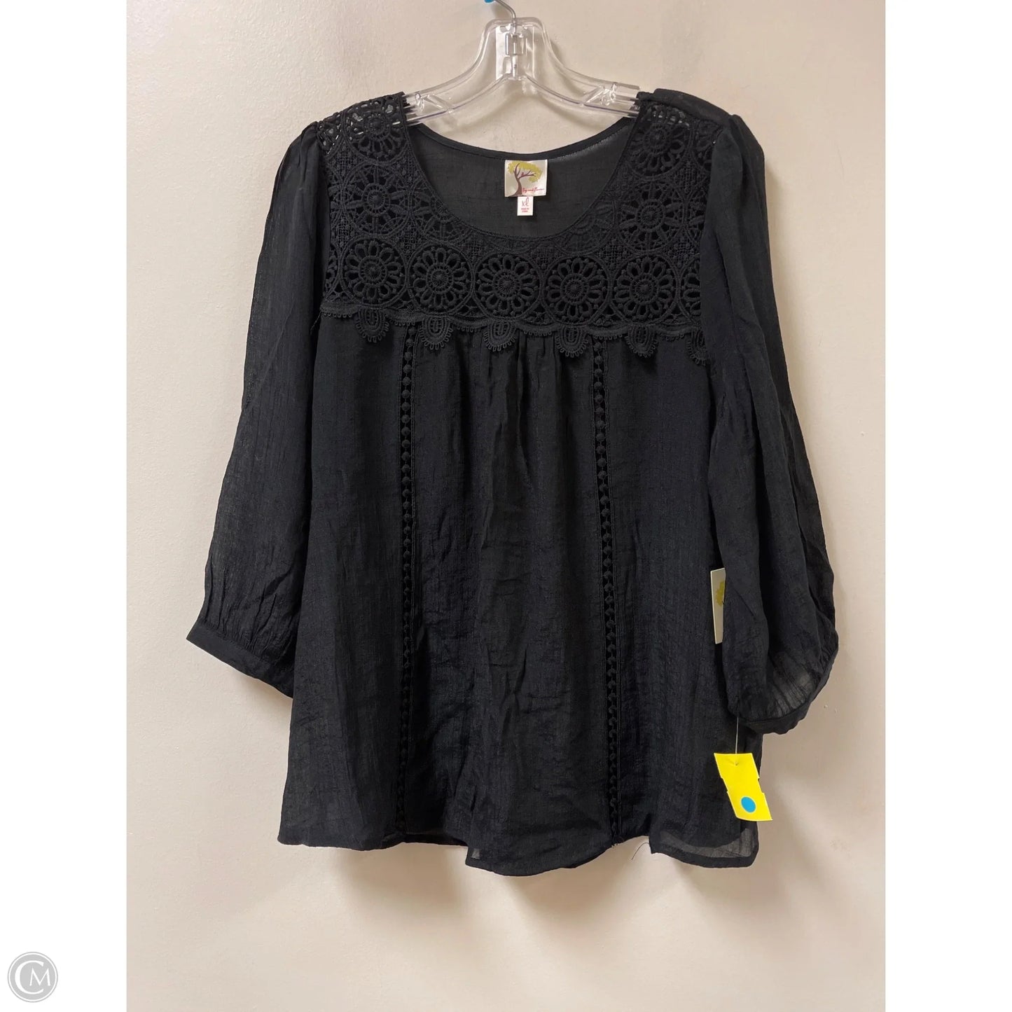 Top Long Sleeve By Clothes Mentor In Black, Size: Xl
