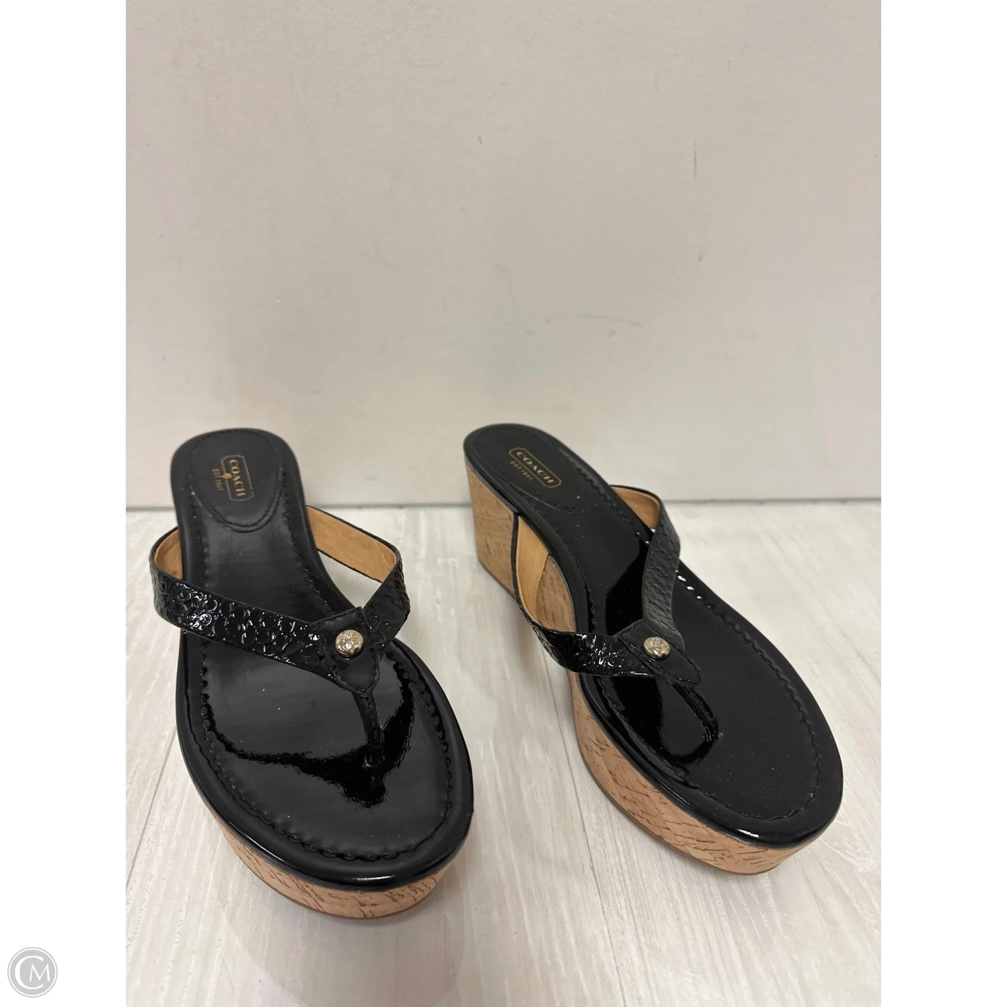 Sandals Designer By Coach In Black, Size: 9.5