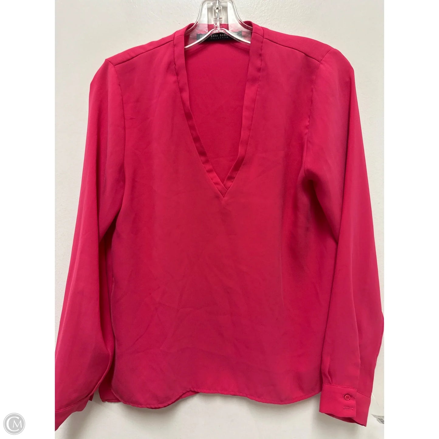 Top Long Sleeve By Zara In Pink, Size: S