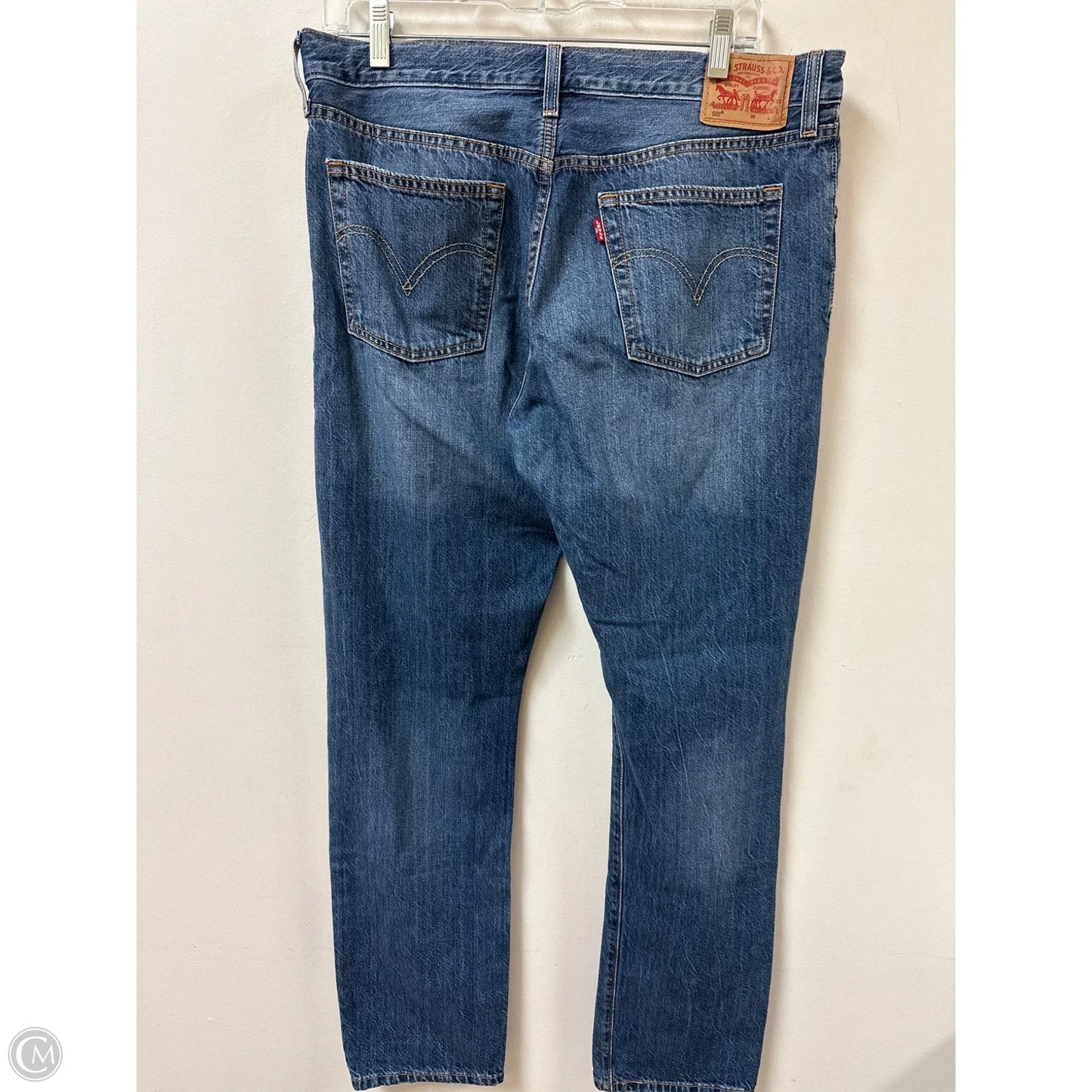 Jeans Straight By Levis In Blue Denim, Size: 12