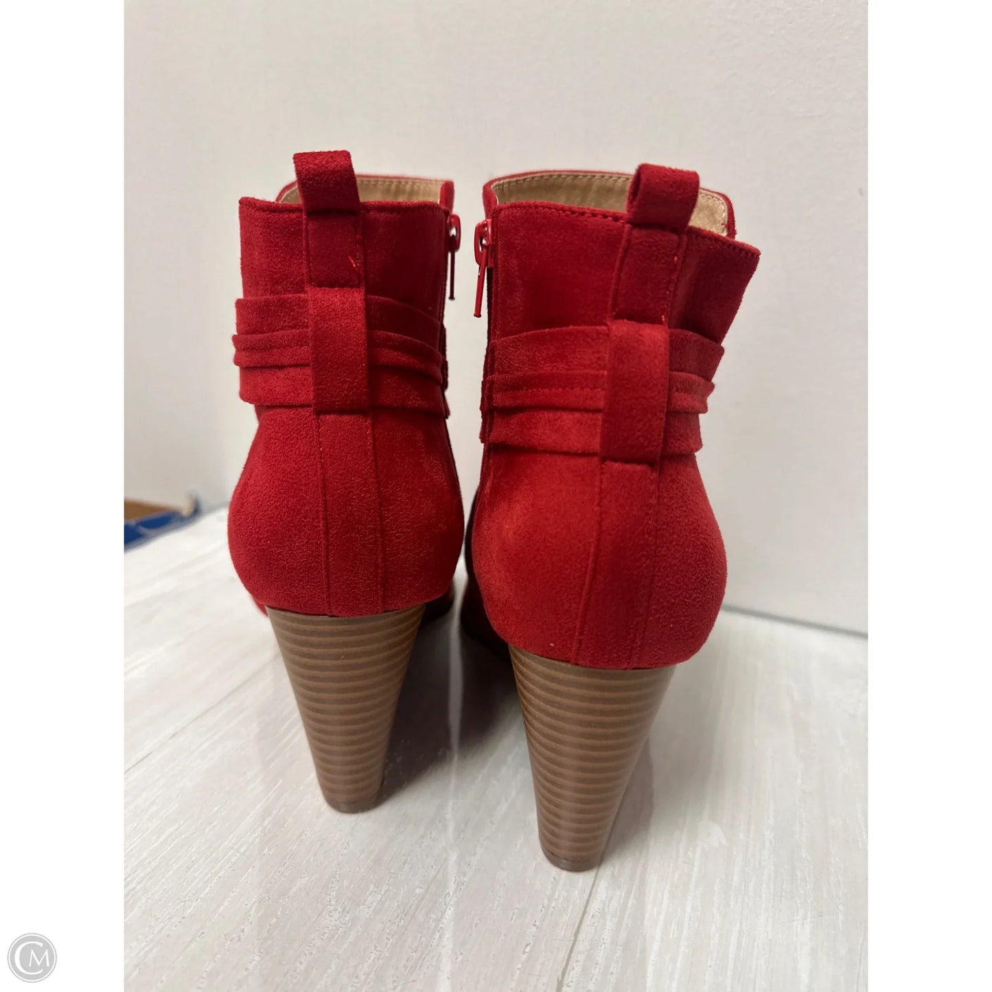 Boots Ankle Heels By Journee In Red, Size: 10