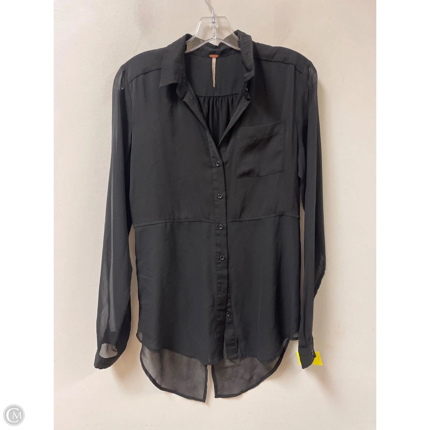 Blouse Long Sleeve By Free People In Black, Size: Xs