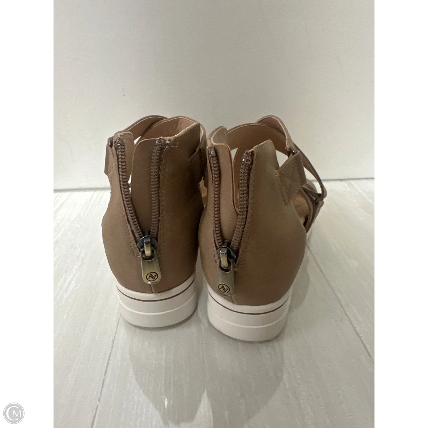Sandals Heels Wedge By Adrienne Vittadini In Brown, Size: 7.5