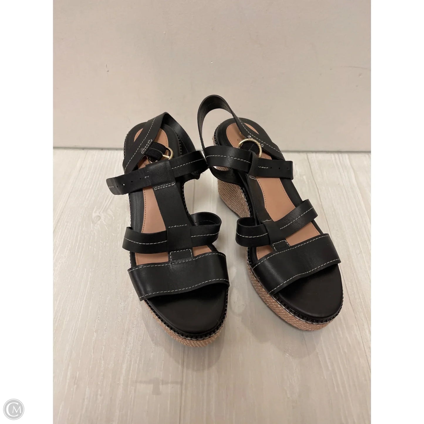 Sandals Heels Wedge By Cole-haan In Black, Size: 7.5