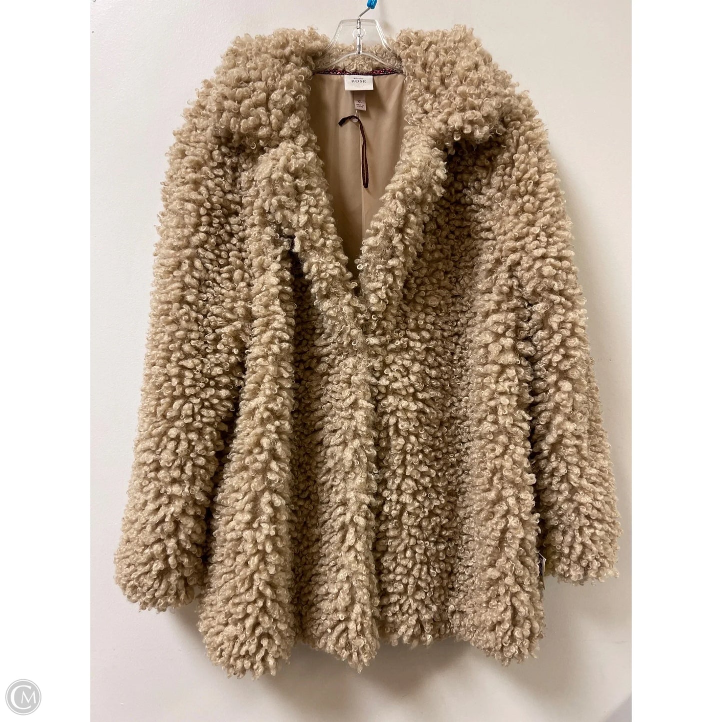 Jacket Faux Fur & Sherpa By Knox Rose In Brown, Size: Xl