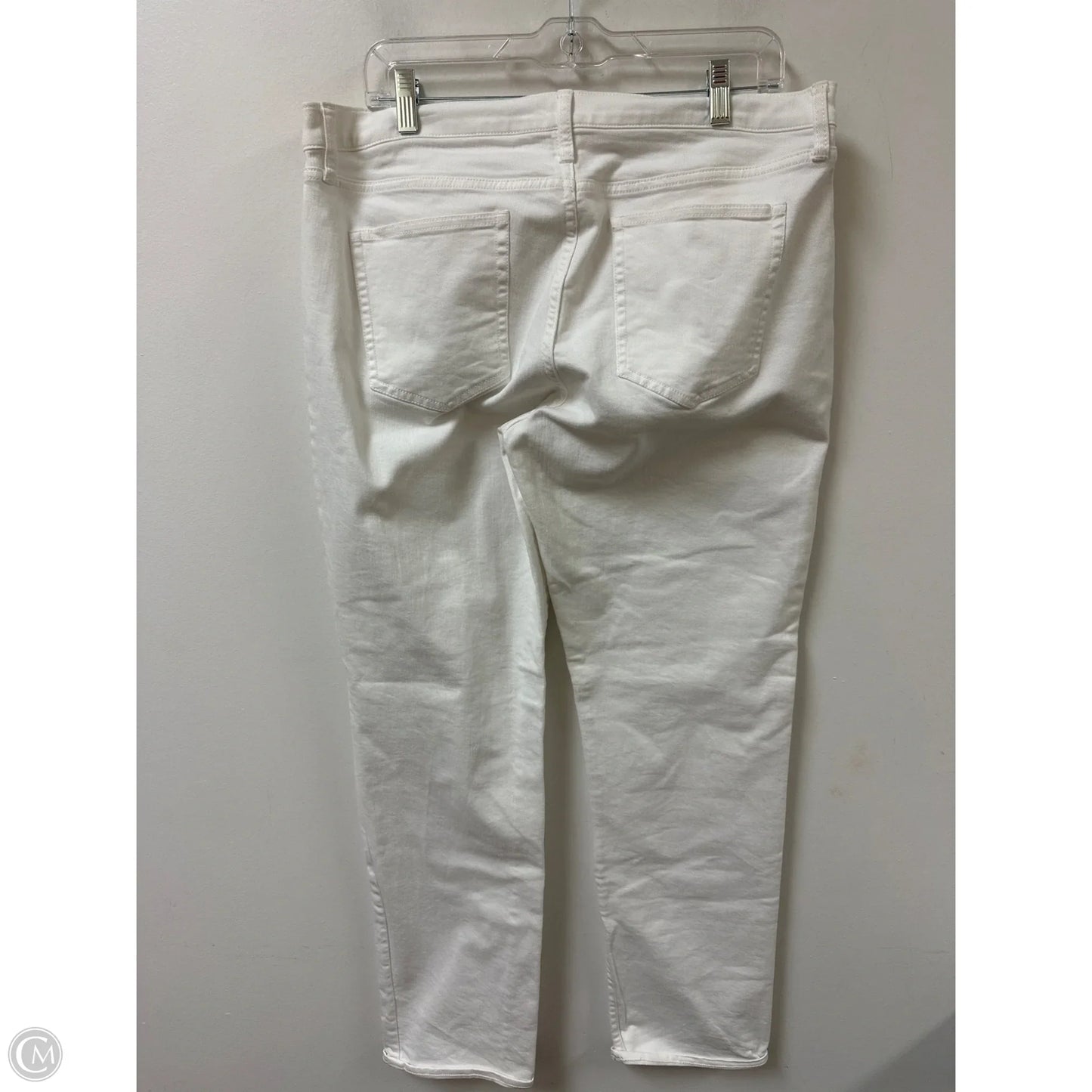 Jeans Straight By Gap In White Denim, Size: 14