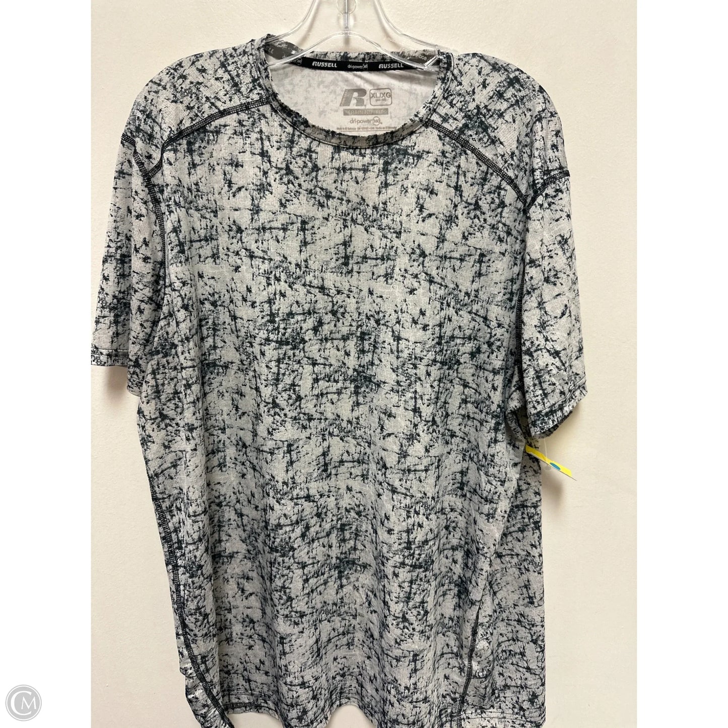 Athletic Top Short Sleeve By Russel Athletic In Black & White, Size: Xl