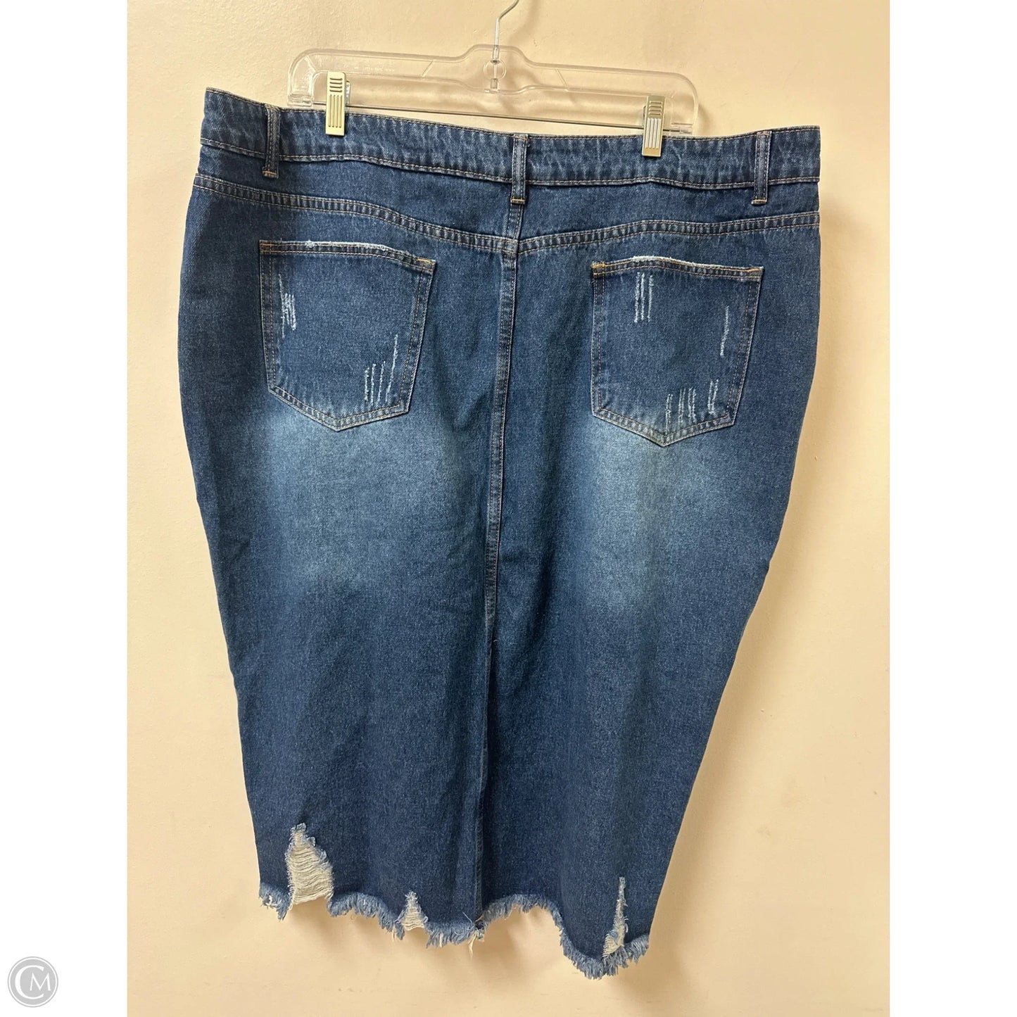 Skirt Midi By Shein In Blue Denim, Size: 22