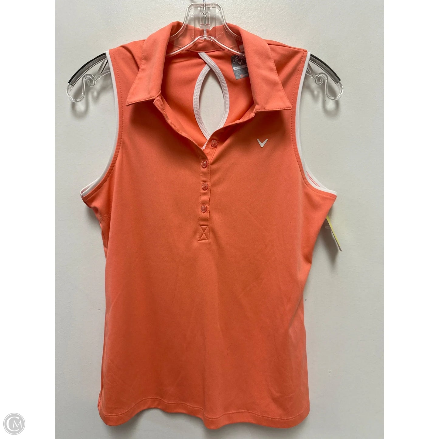 Athletic Top Short Sleeve By Callaway In Orange, Size: M
