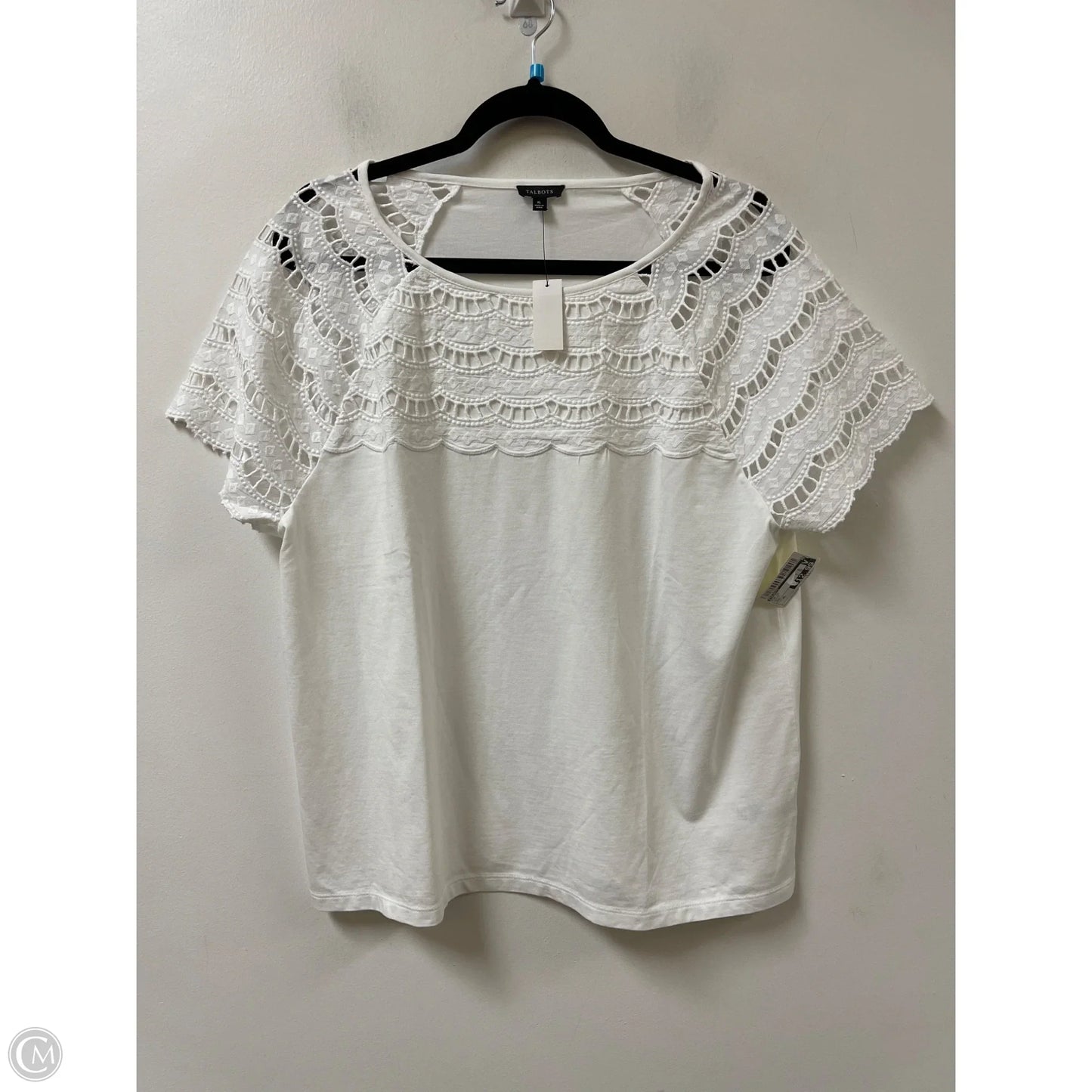 Top Short Sleeve By Talbots In White, Size: Xl