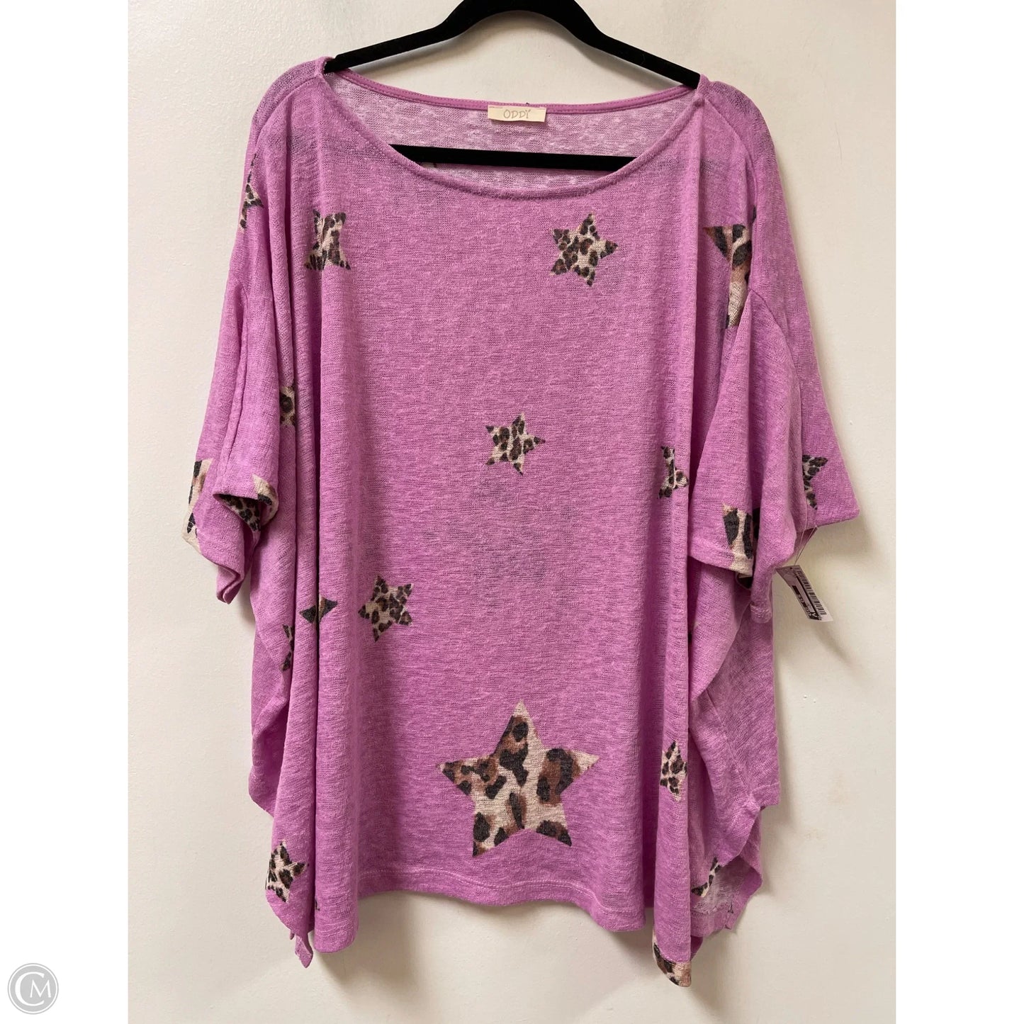 Top Short Sleeve By Oddi In Purple, Size: 1x