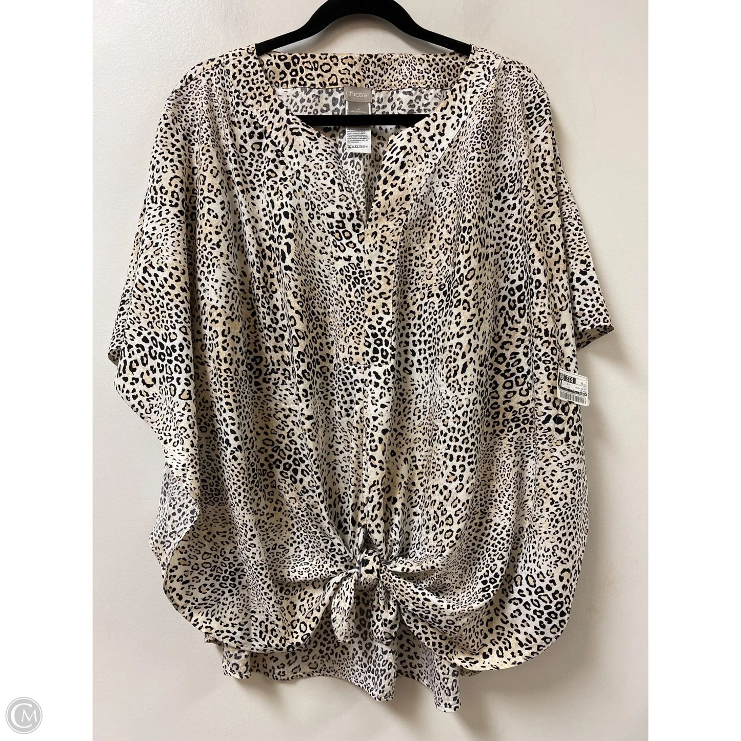 Top Short Sleeve By Chicos In Animal Print, Size: 1x