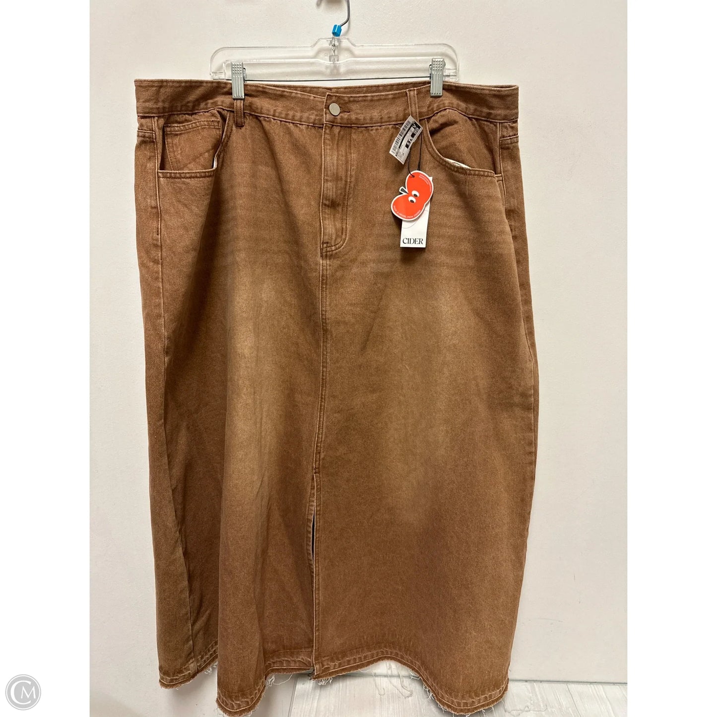 Skirt Midi By Cider In Brown, Size: 26