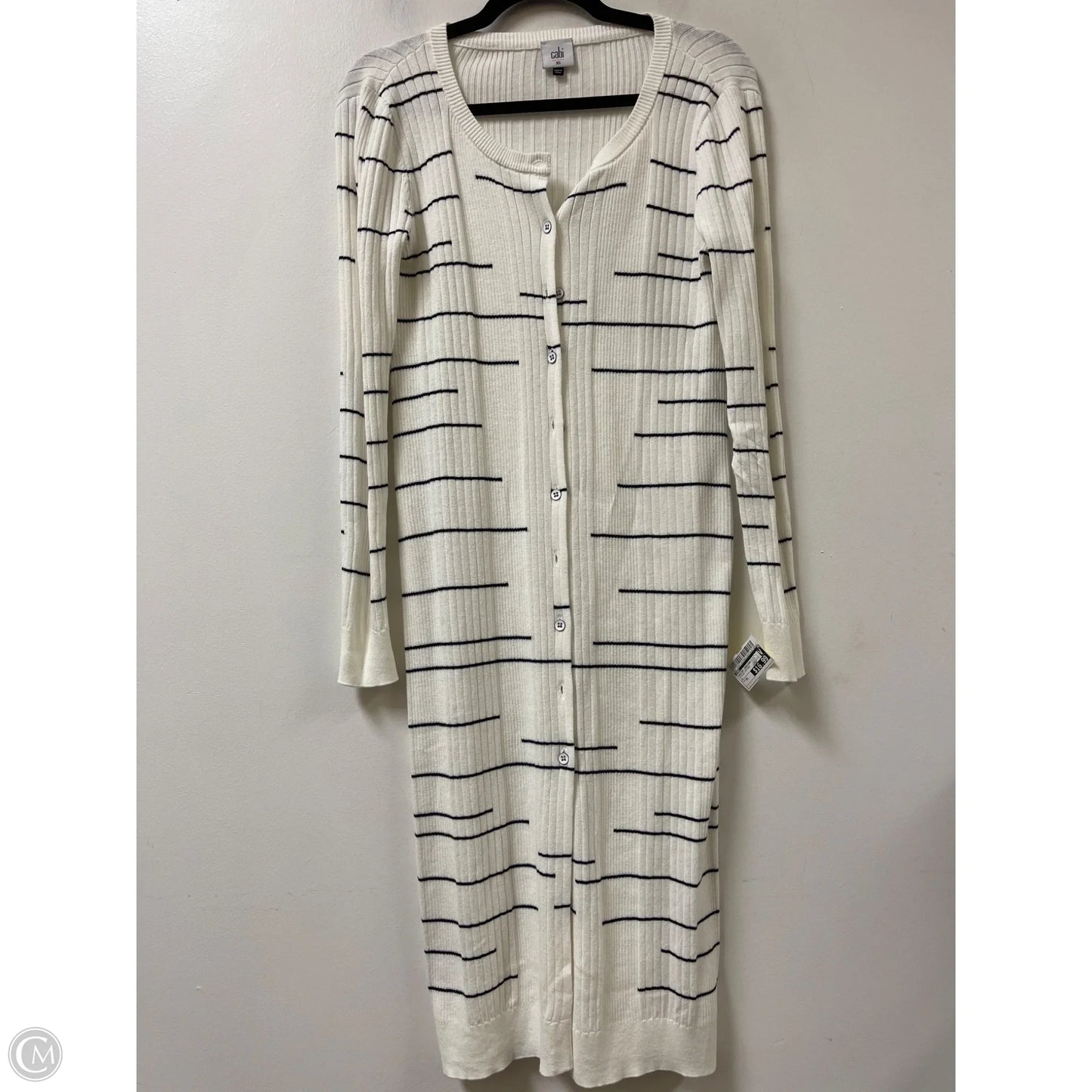Sweater Cardigan By Cabi In Striped Pattern, Size: Xs