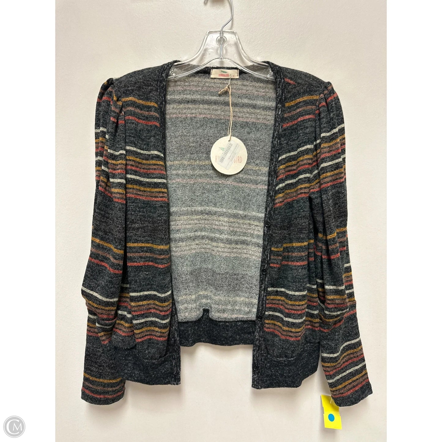 Sweater Cardigan By Hummingbird In Striped Pattern, Size: M