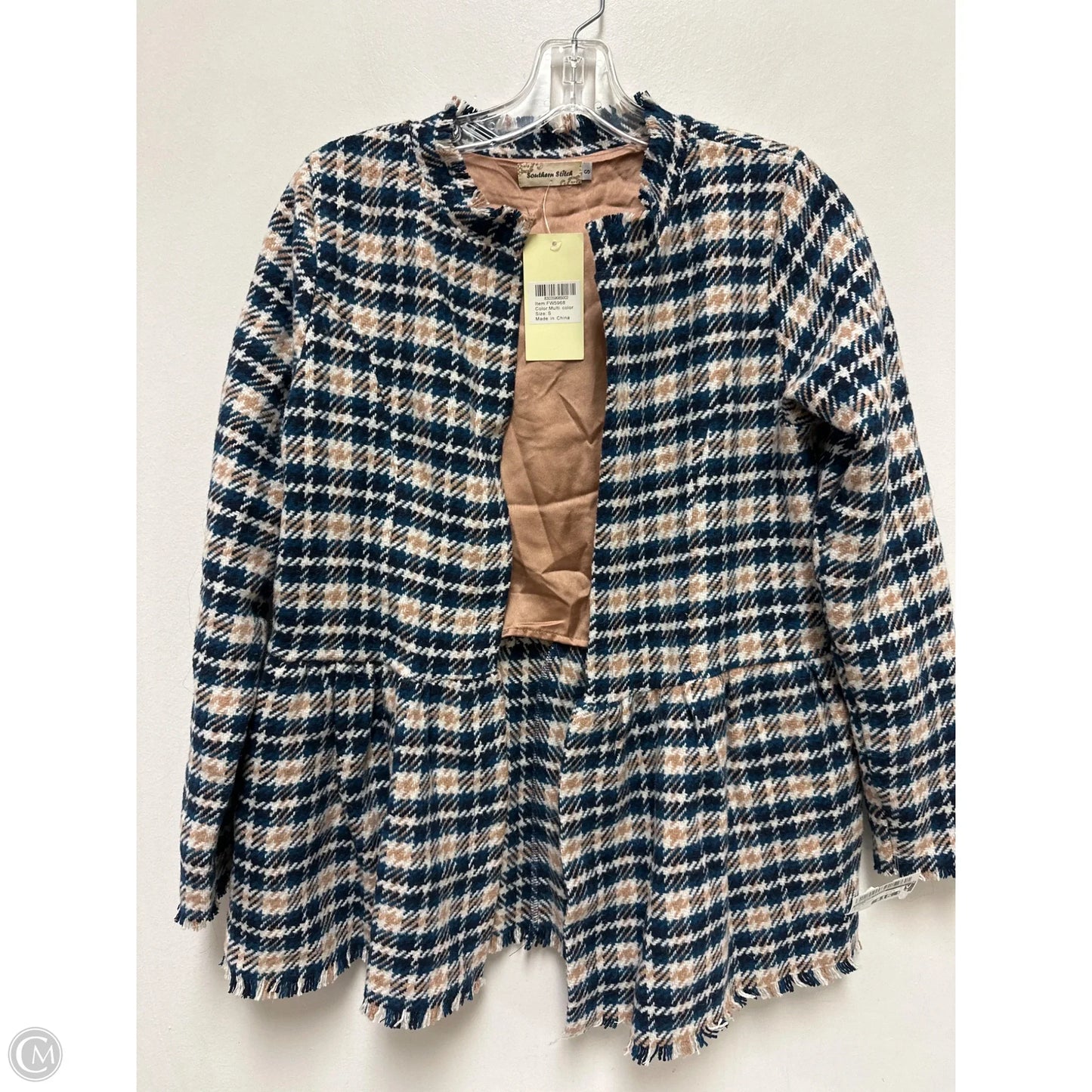 Blazer By Southern Stitch In Blue & Cream, Size: S