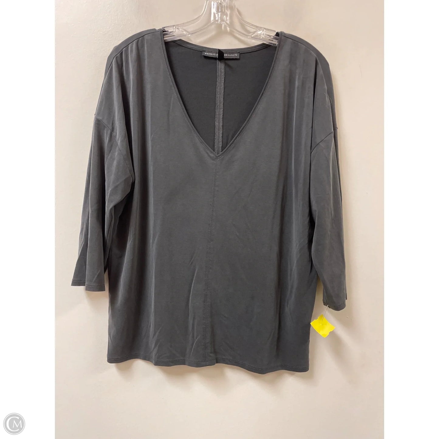 Top Long Sleeve By White House Black Market In Grey, Size: L