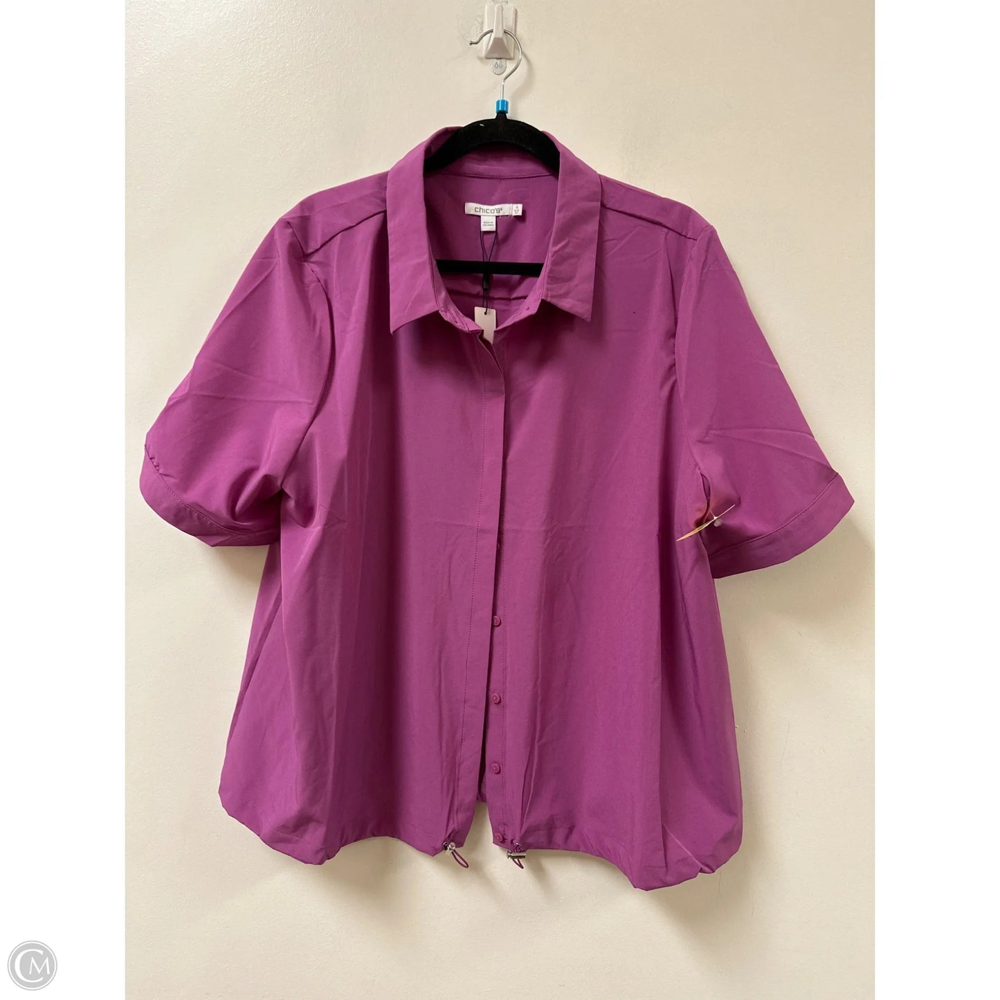 Blouse Short Sleeve By Chicos In Purple, Size: 1x