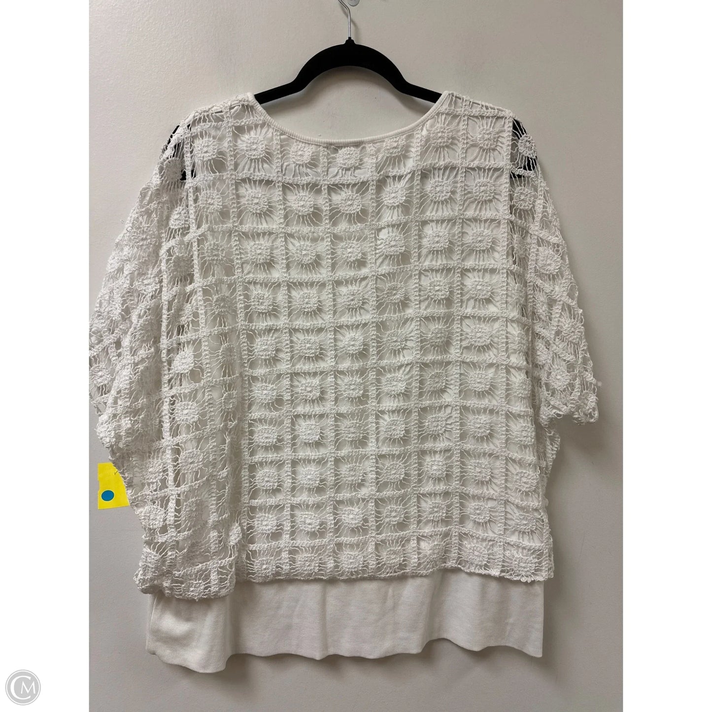 Top Short Sleeve By Chicos In White, Size: 1x