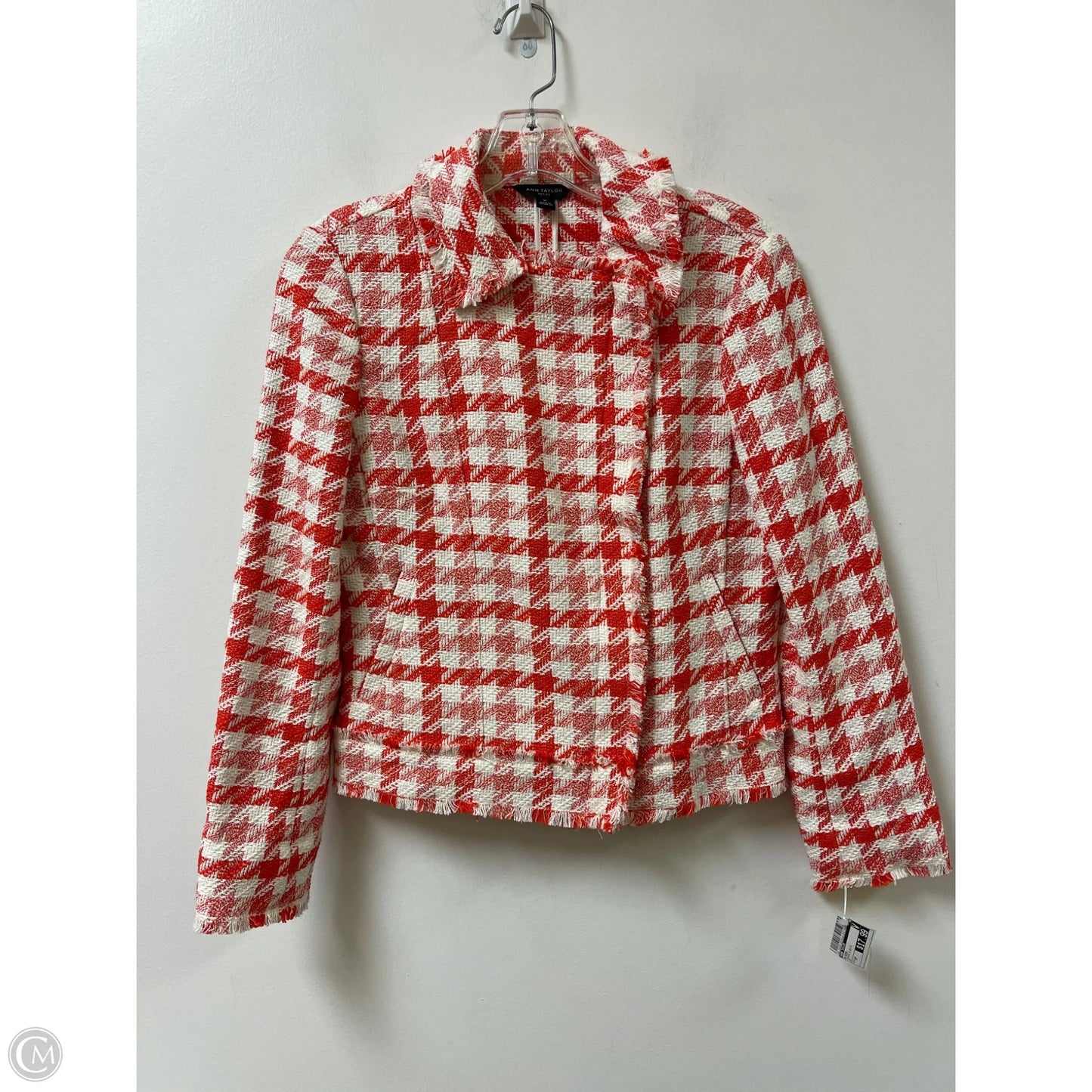 Blazer By Ann Taylor In Orange & White, Size: Sp