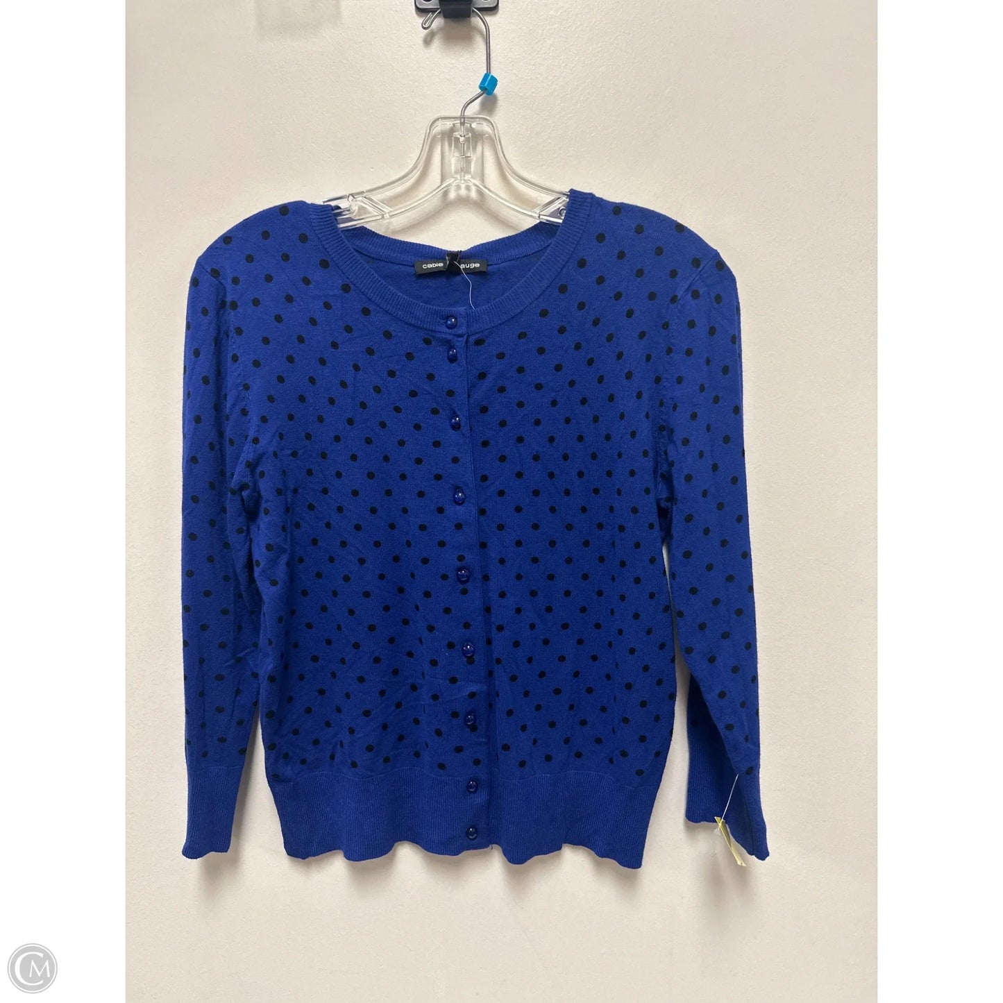 Sweater Cardigan By Cable And Gauge In Polkadot Pattern, Size: S
