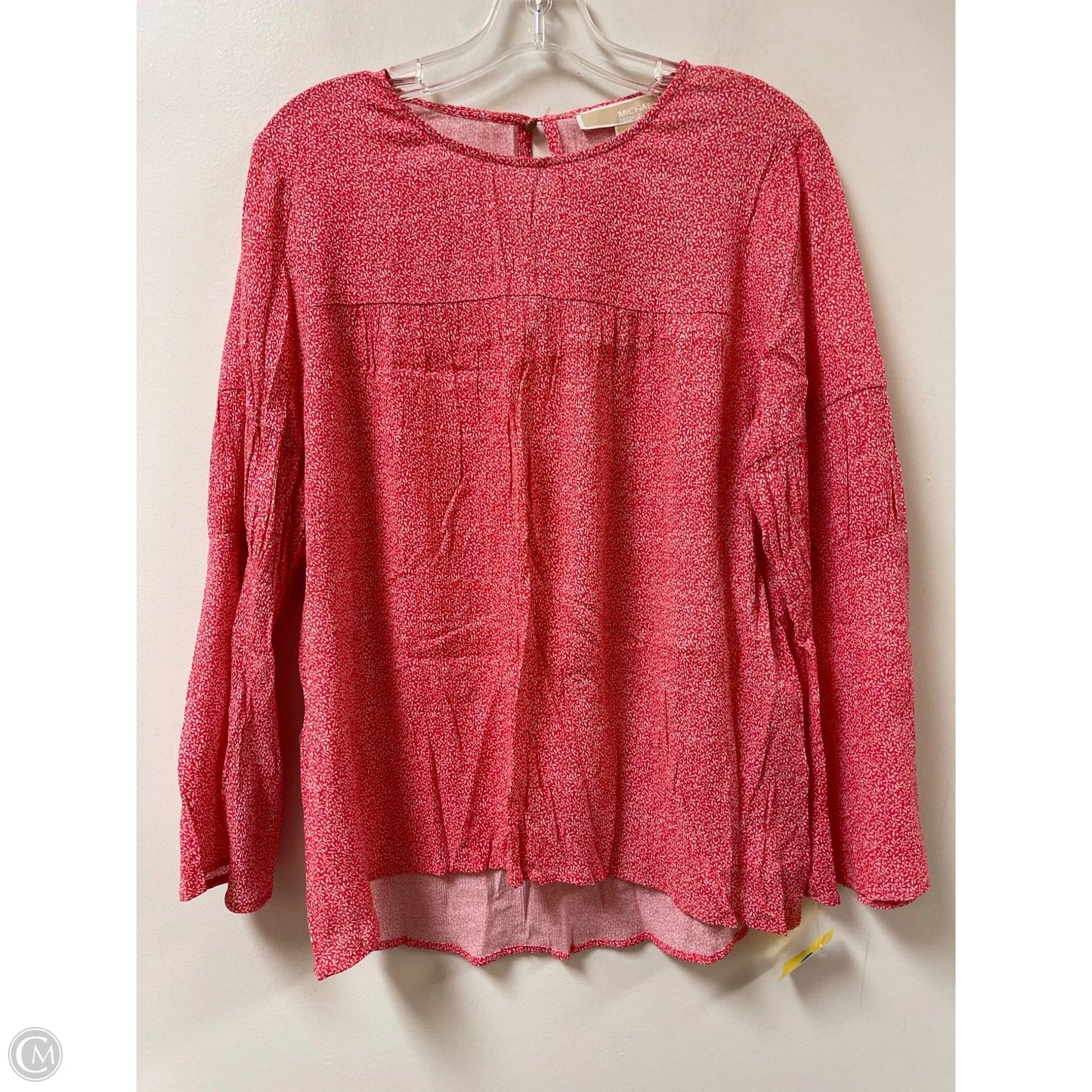 Top Long Sleeve By Michael By Michael Kors In Red & White, Size: M