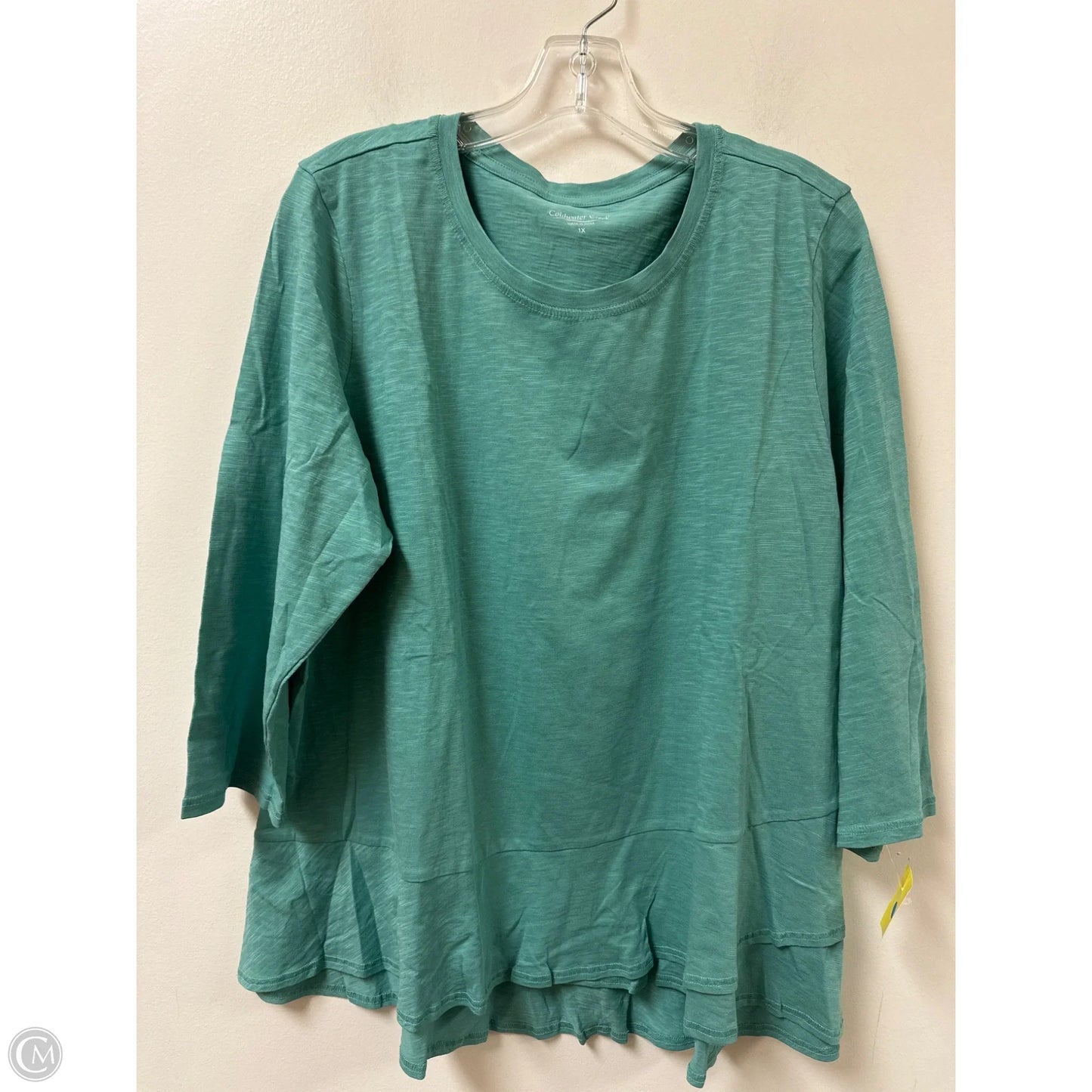 Top Long Sleeve By Coldwater Creek In Teal, Size: 1x