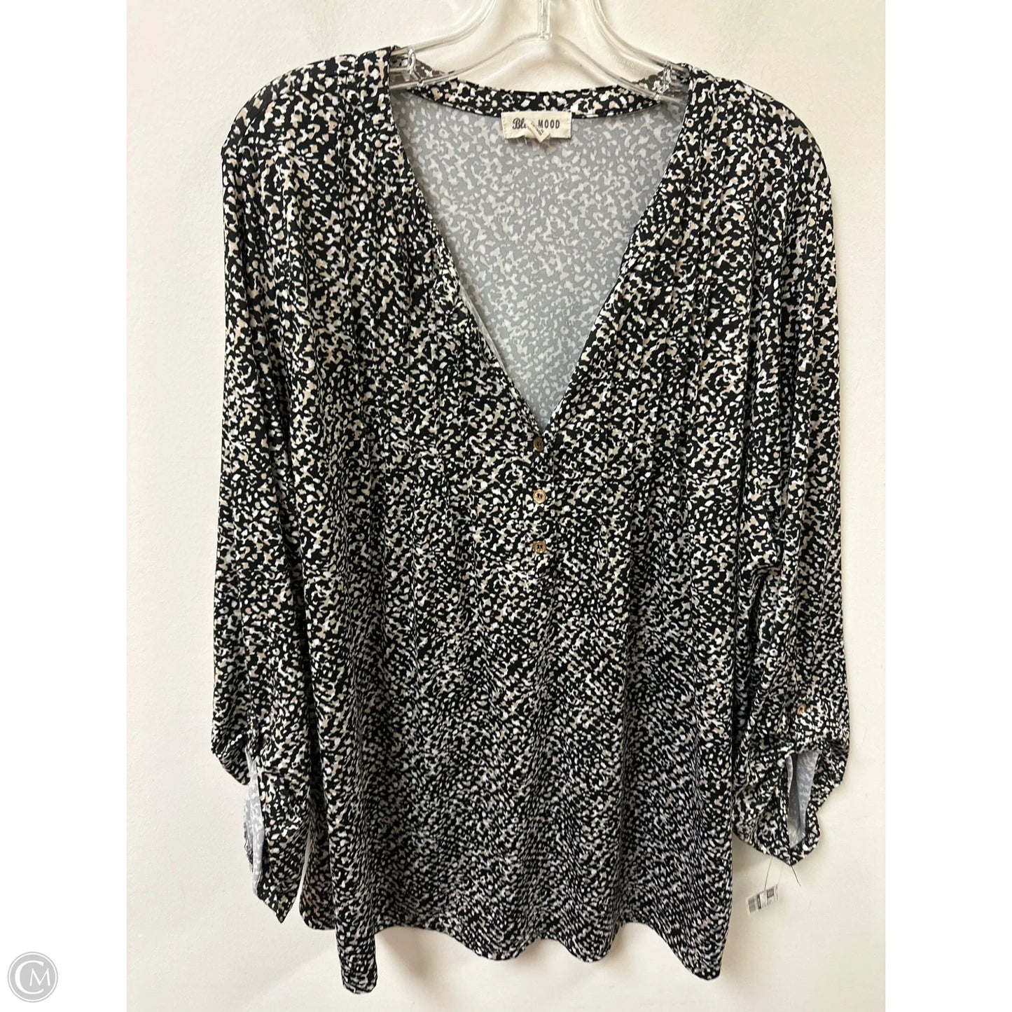 Top Long Sleeve By Clothes Mentor In Black & Cream, Size: 3x