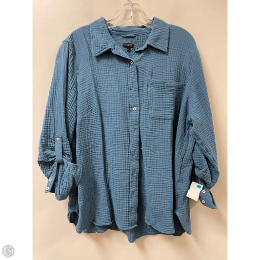 Blouse Long Sleeve By Talbots In Blue, Size: 2x