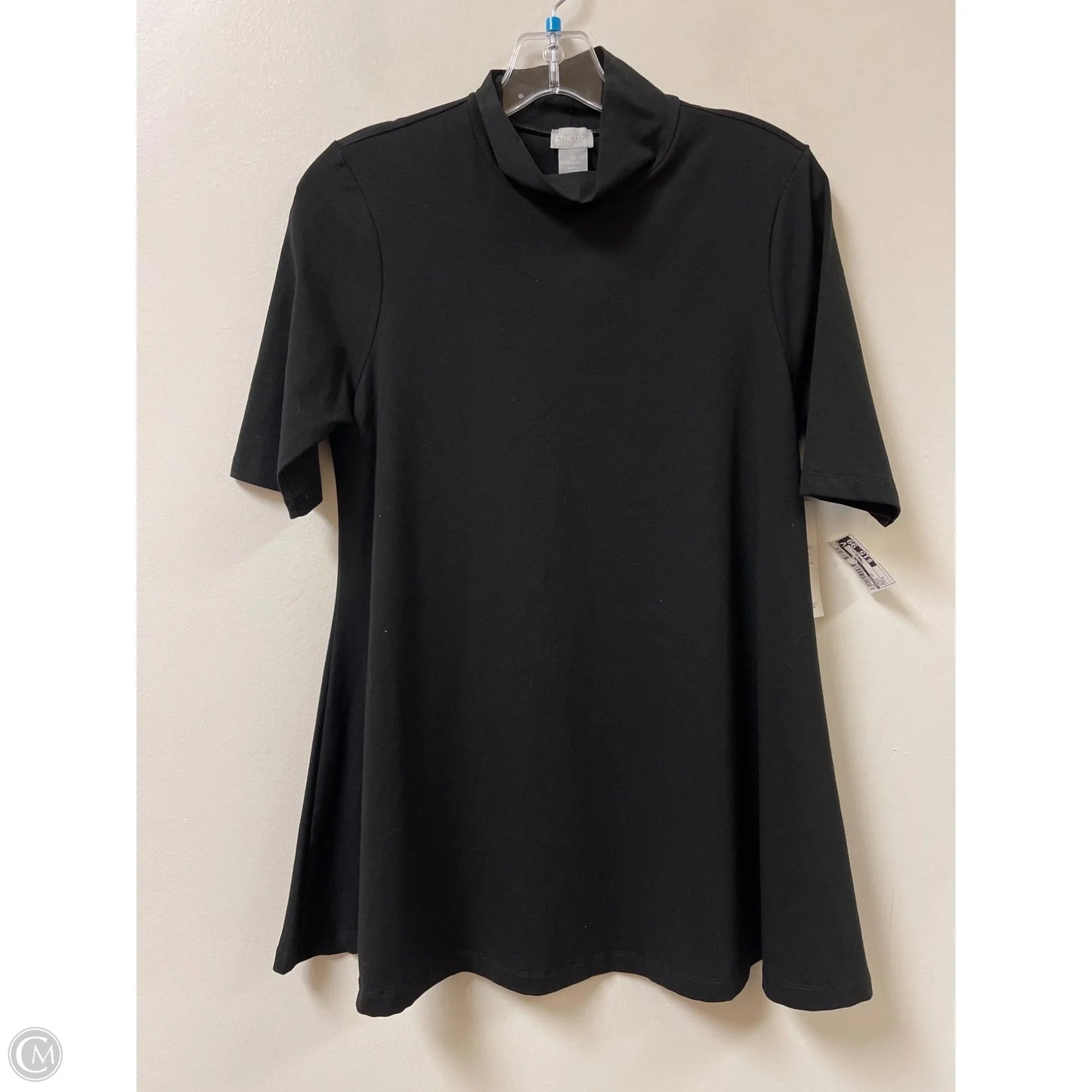 Tunic Short Sleeve By Chicos In Black, Size: S