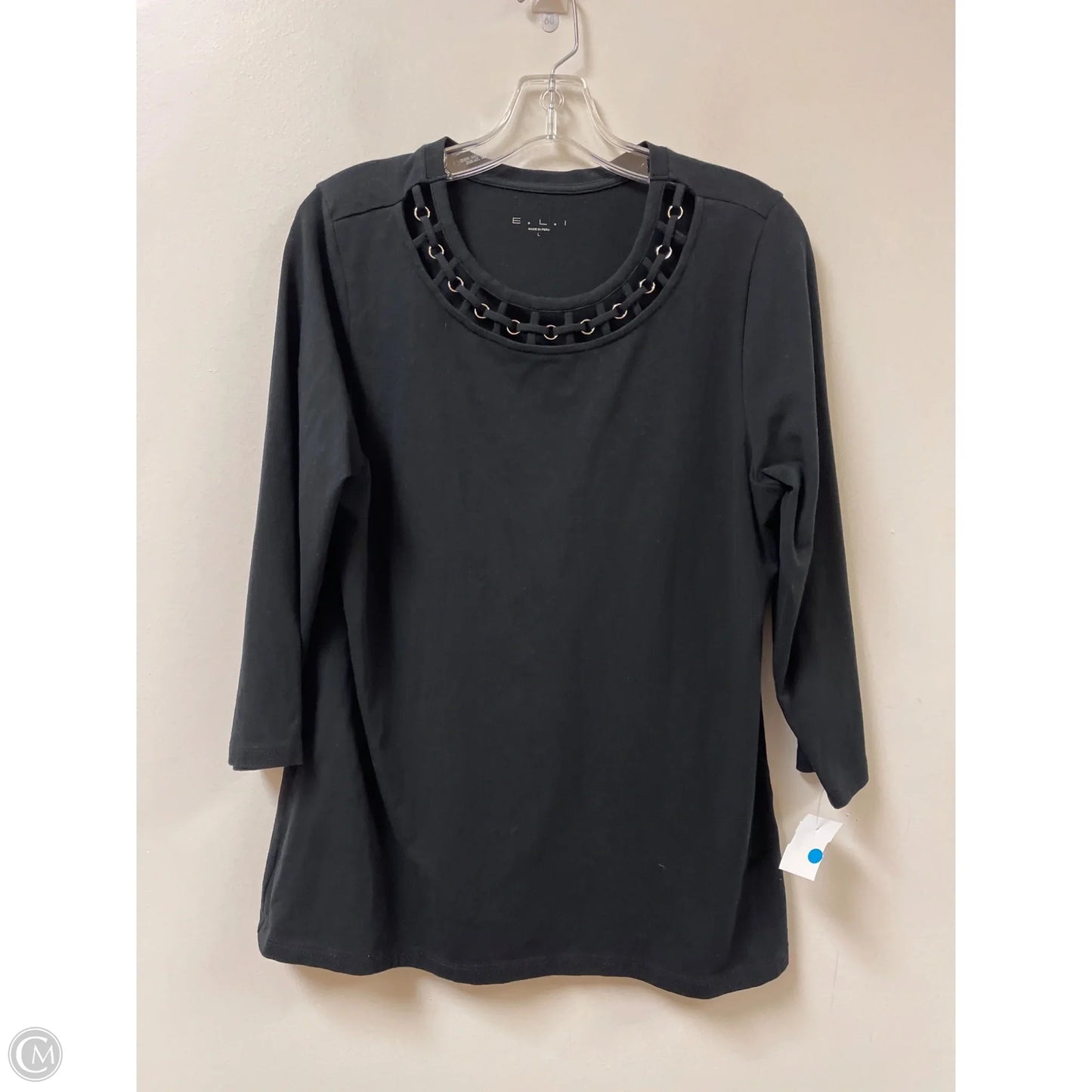 Top Long Sleeve By Clothes Mentor In Black, Size: L