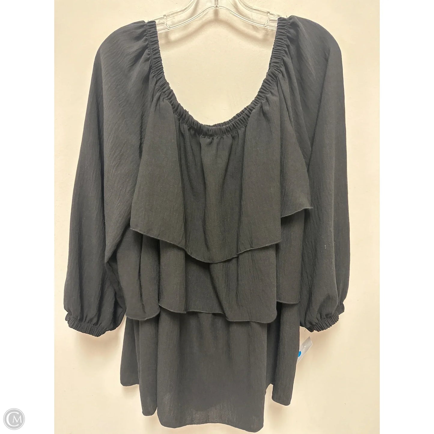 Top Long Sleeve By Ashley Stewart In Black, Size: 2x